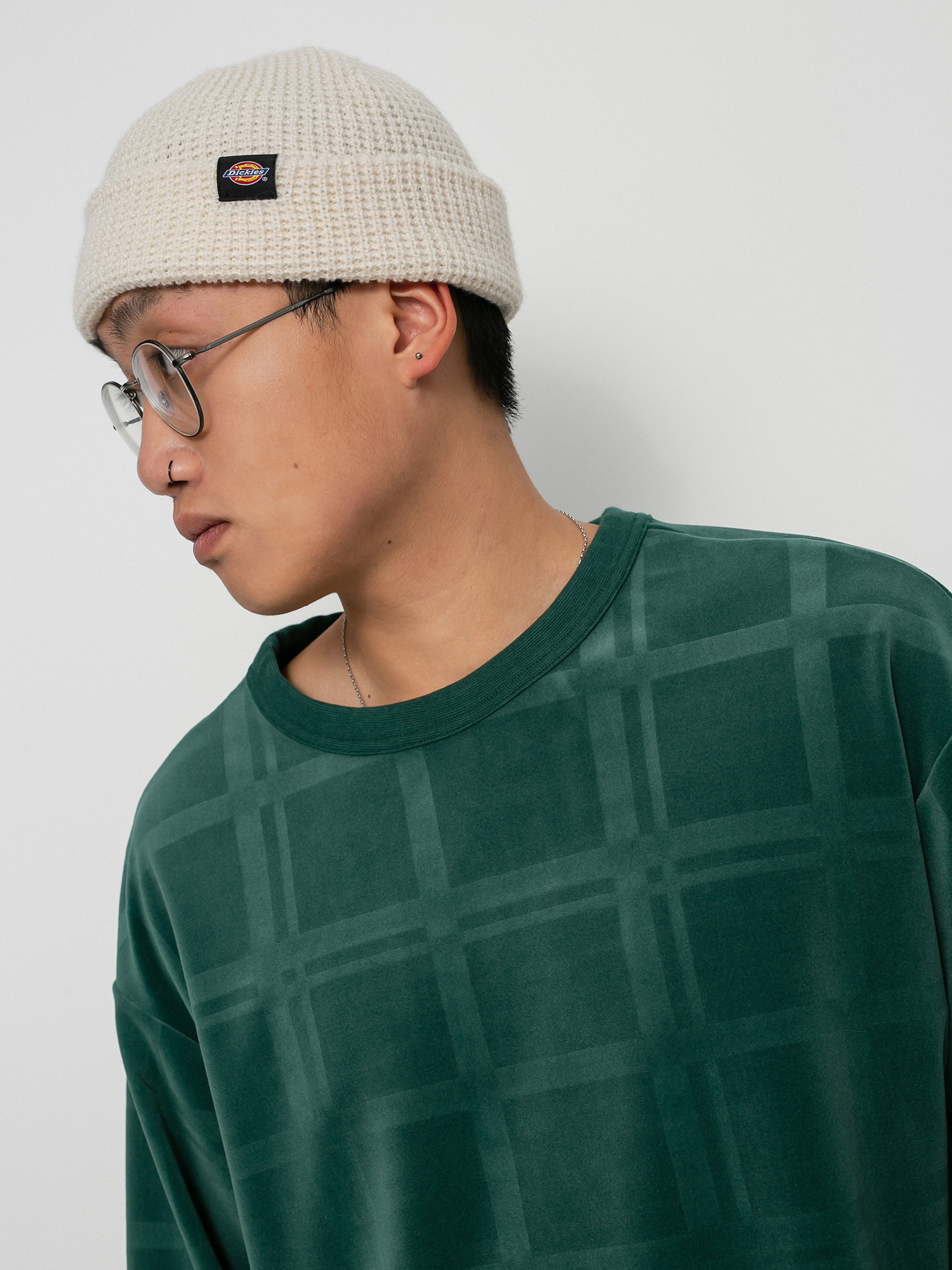 Sweter Nike SB Plaid Crew (noble green/noble green)