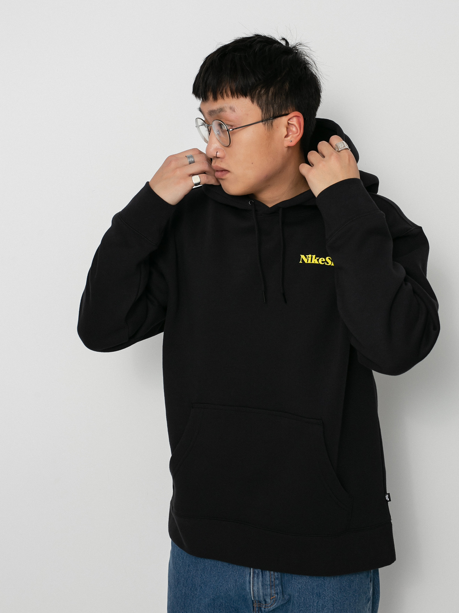 Bluza z kapturem Nike SB One Off HD (black/yellow strike)