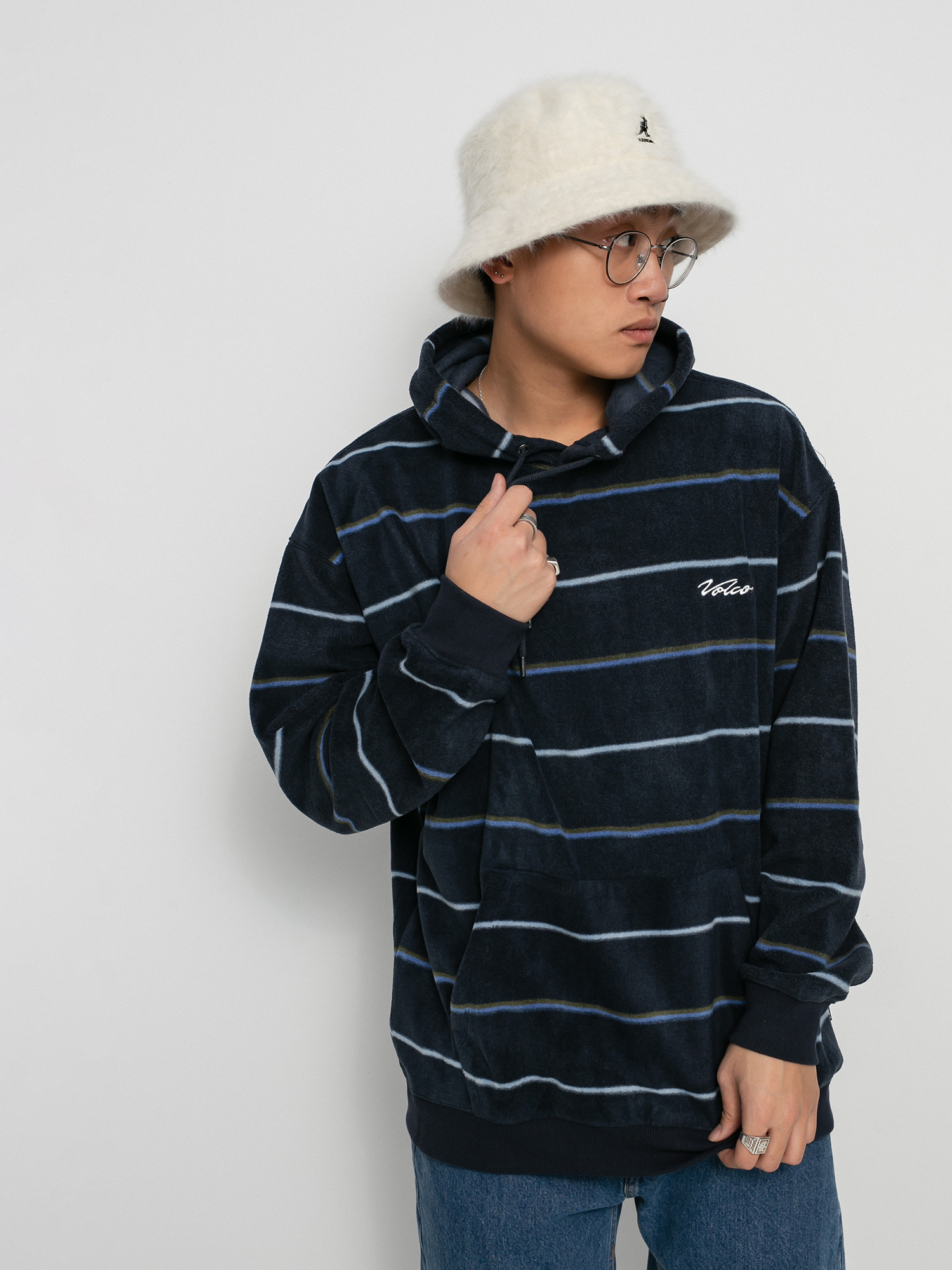 Bluza z kapturem Volcom Throw Exceptions HD (navy)