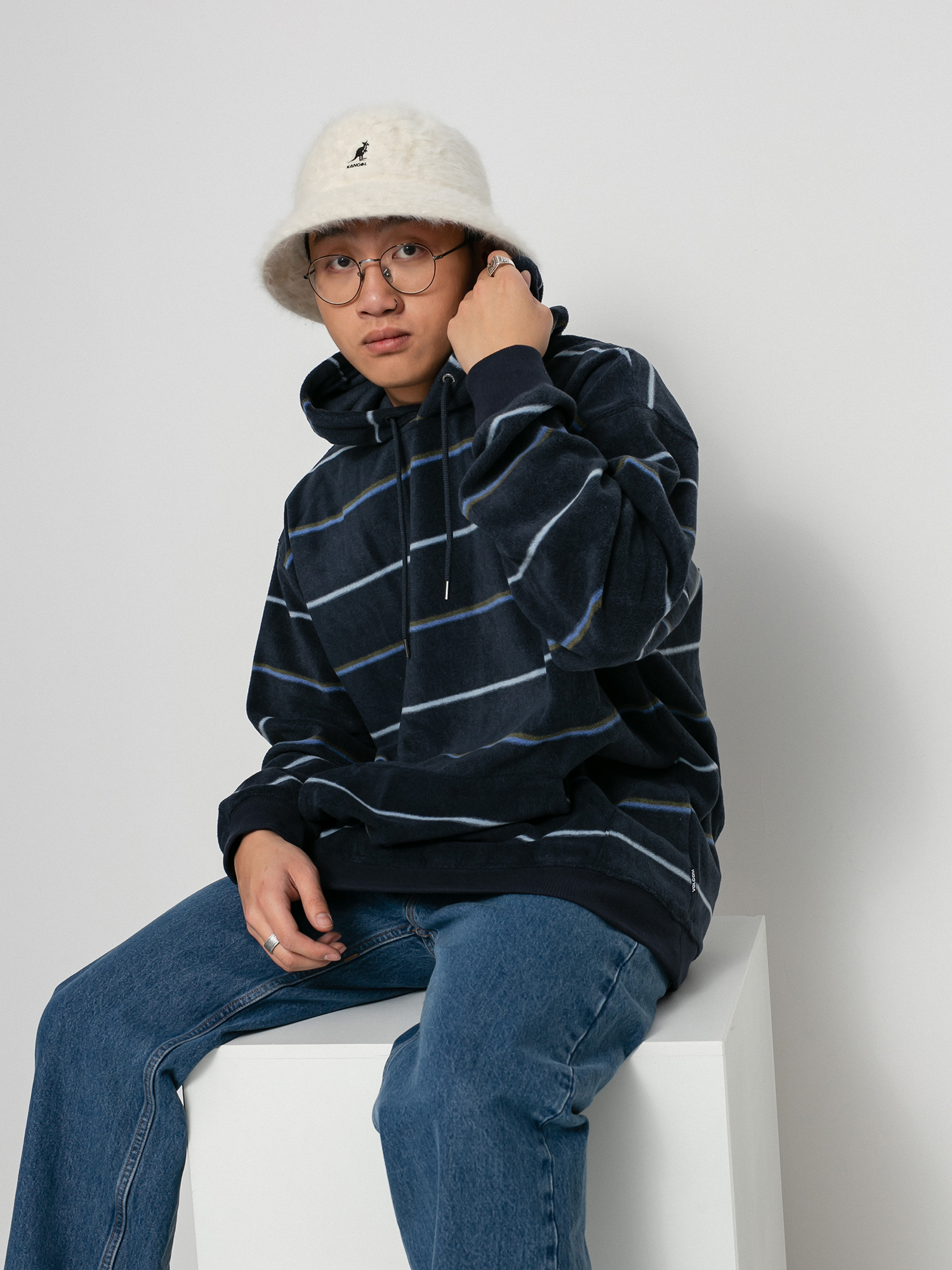 Bluza z kapturem Volcom Throw Exceptions HD (navy)