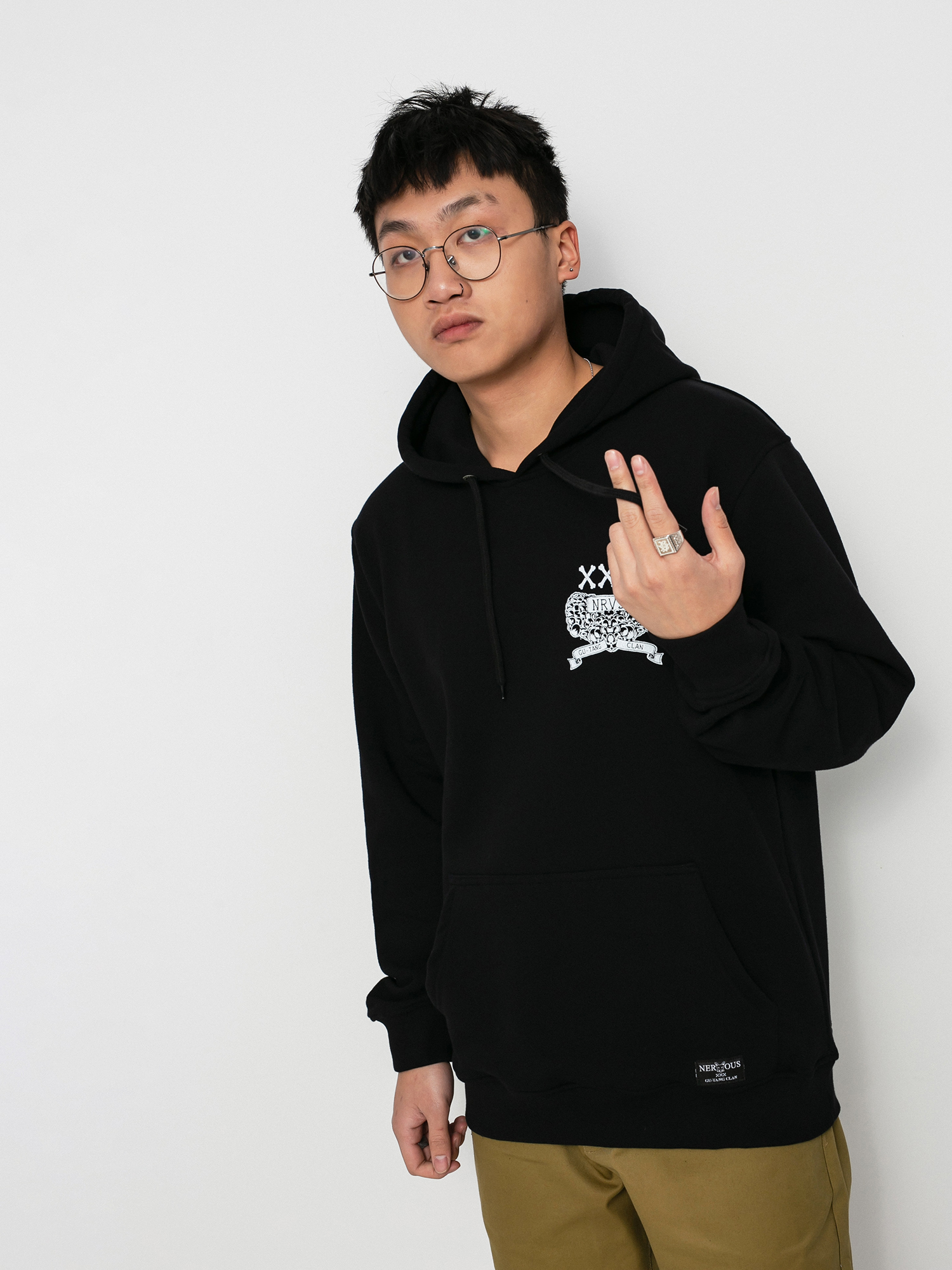 Bluza z kapturem Nervous Gu Tang Clan HD (black)