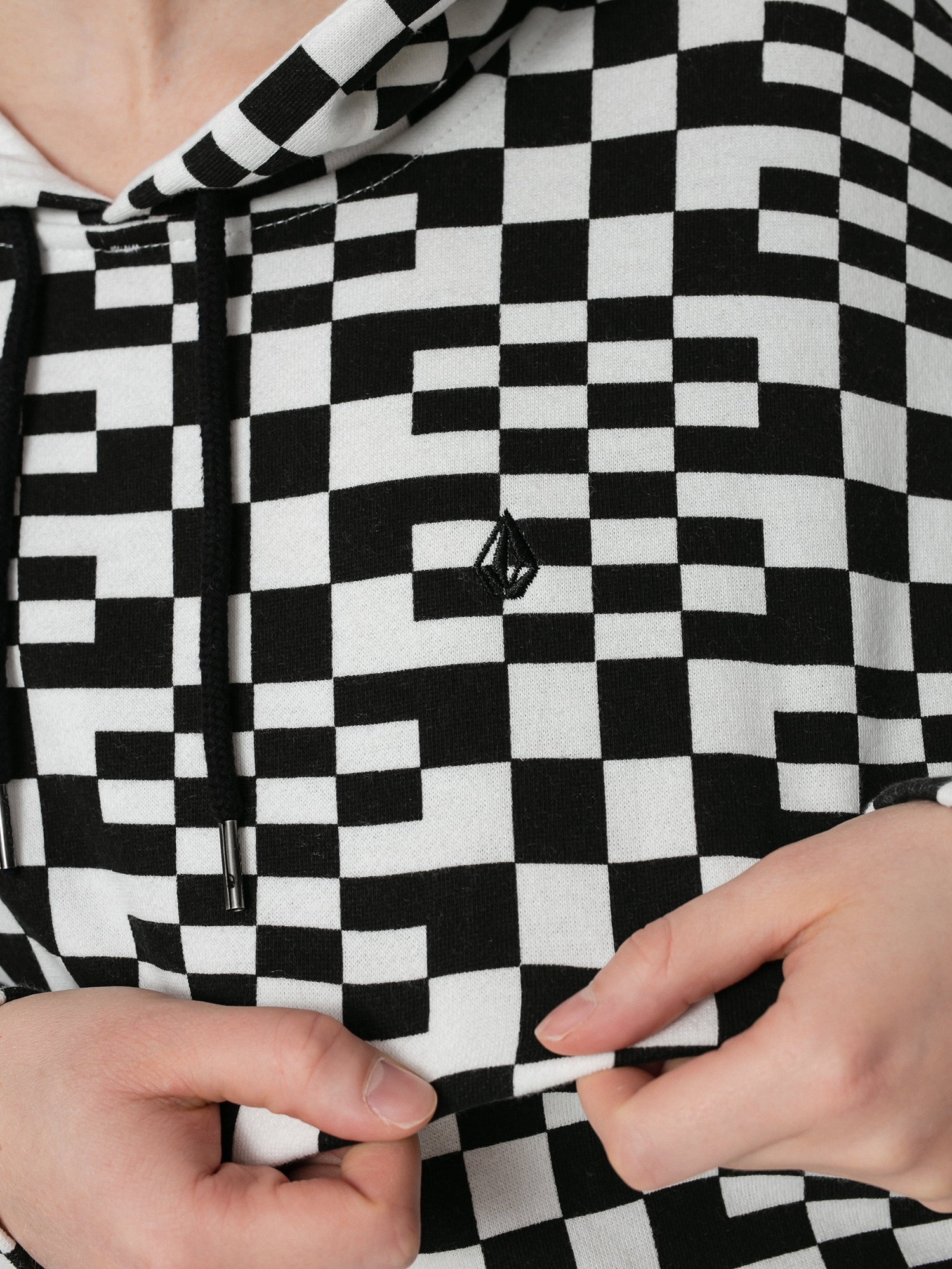Bluza z kapturem Volcom Check U Out HD Wmn (black white)