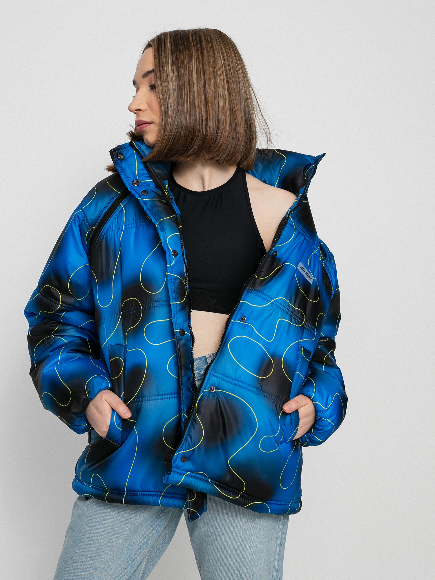 Kurtka Local Heroes Spray Puff Wmn (black/blue)