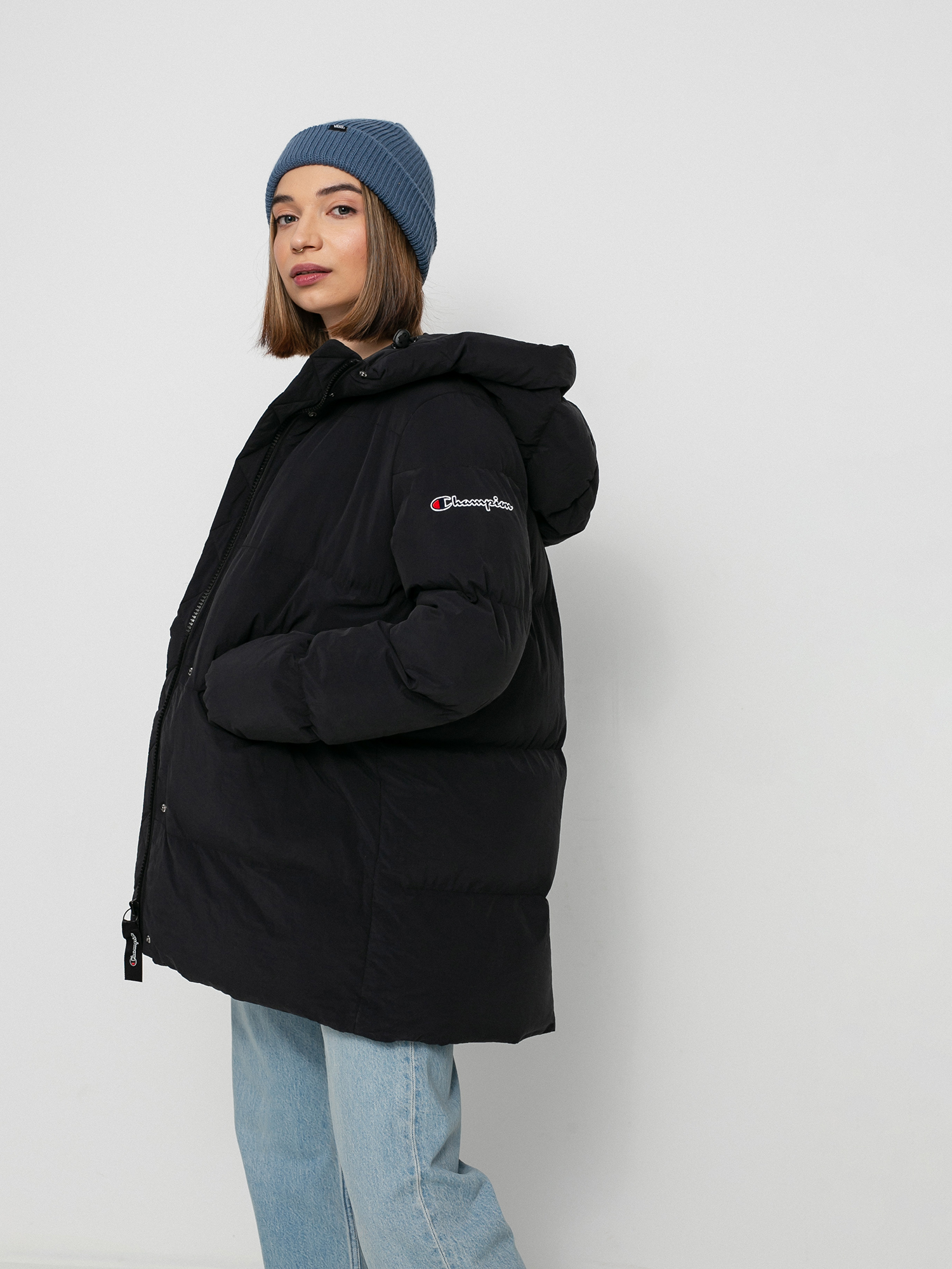 Kurtka Champion Hooded Jacket 114579 Wmn (nbk)