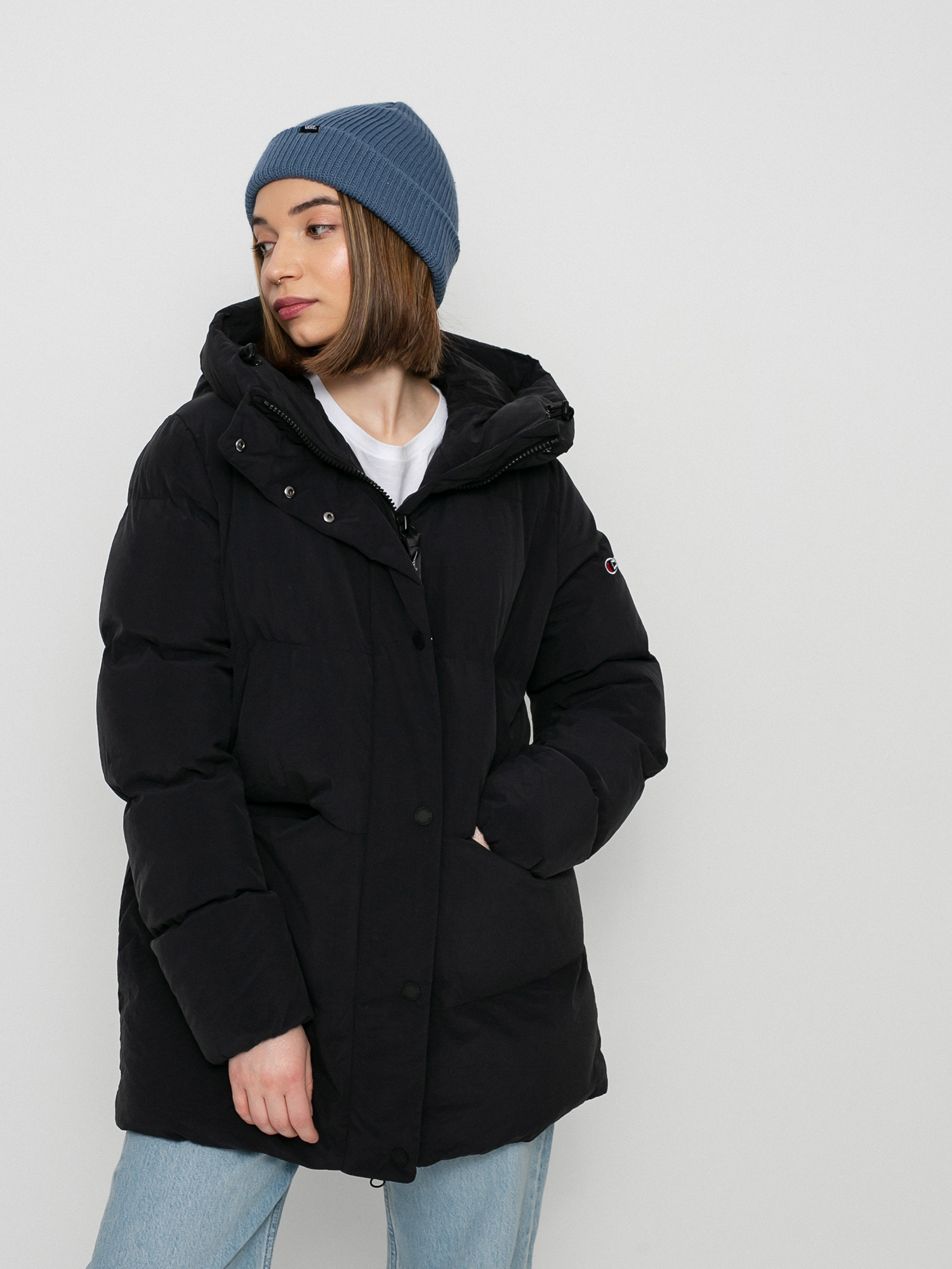 Kurtka Champion Hooded Jacket 114579 Wmn (nbk)