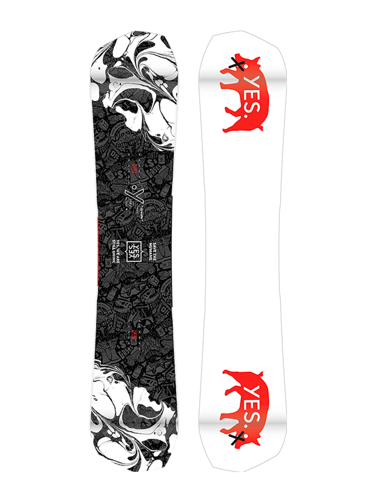 Męska Deska snowboardowa Yes Greats UnInc (white/red)