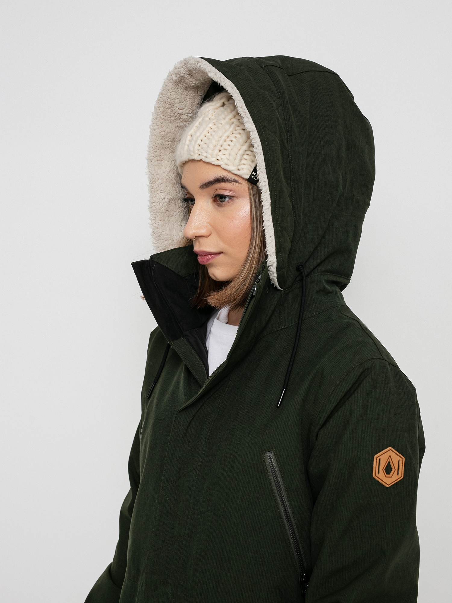 Damska Kurtka snowboardowa Volcom Shrine Ins (black green)