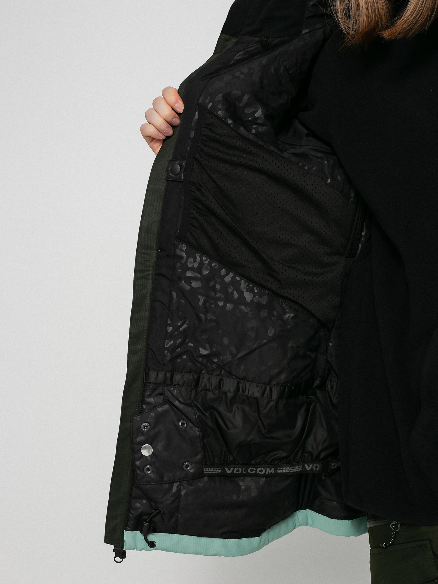 Damska Kurtka snowboardowa Volcom Strayer Ins (black green)