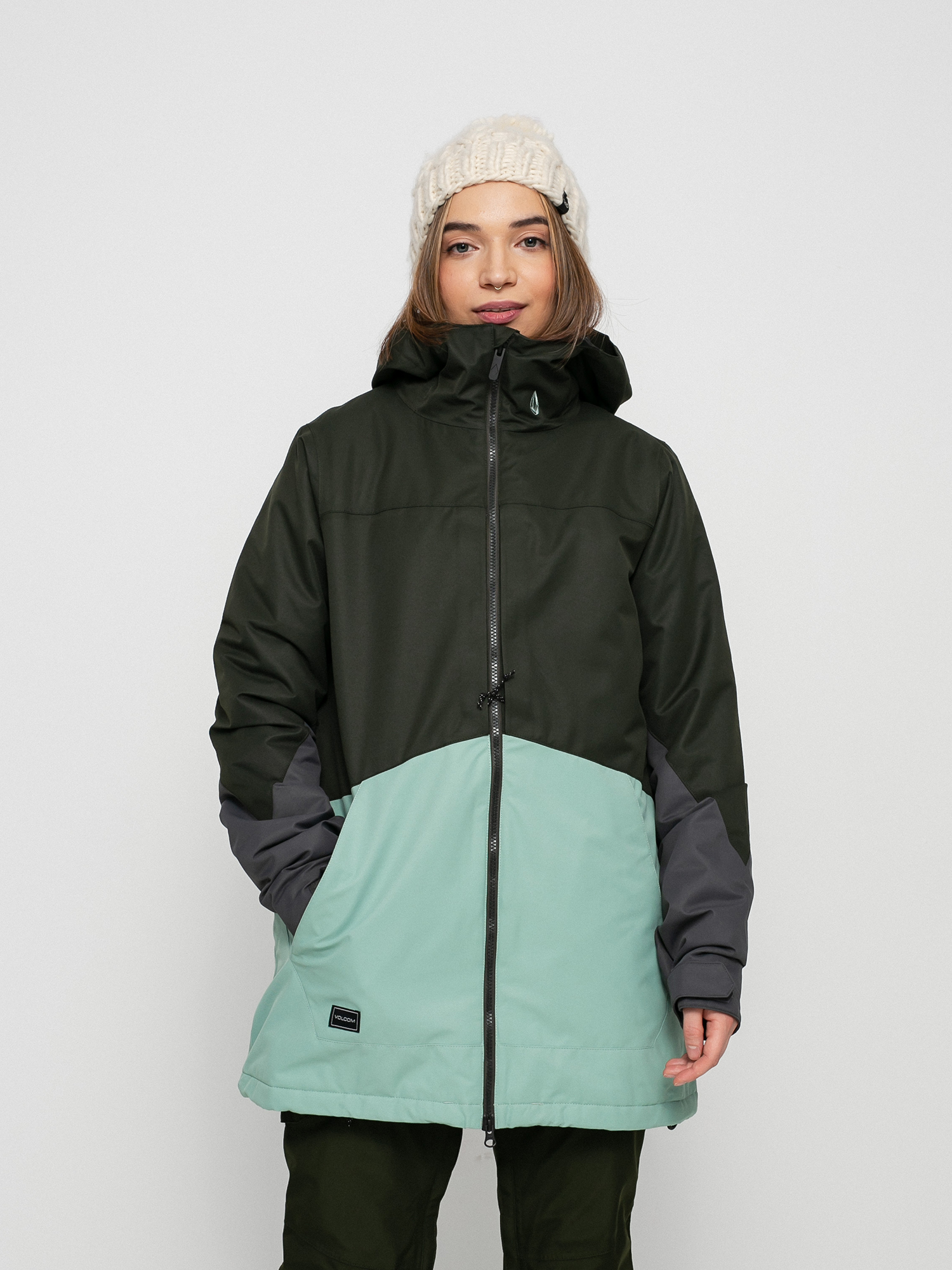 Damska Kurtka snowboardowa Volcom Strayer Ins (black green)