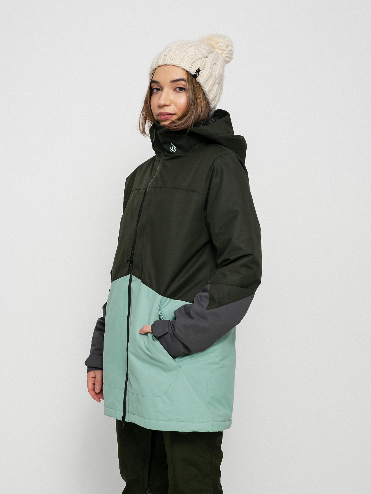 Damska Kurtka snowboardowa Volcom Strayer Ins (black green)