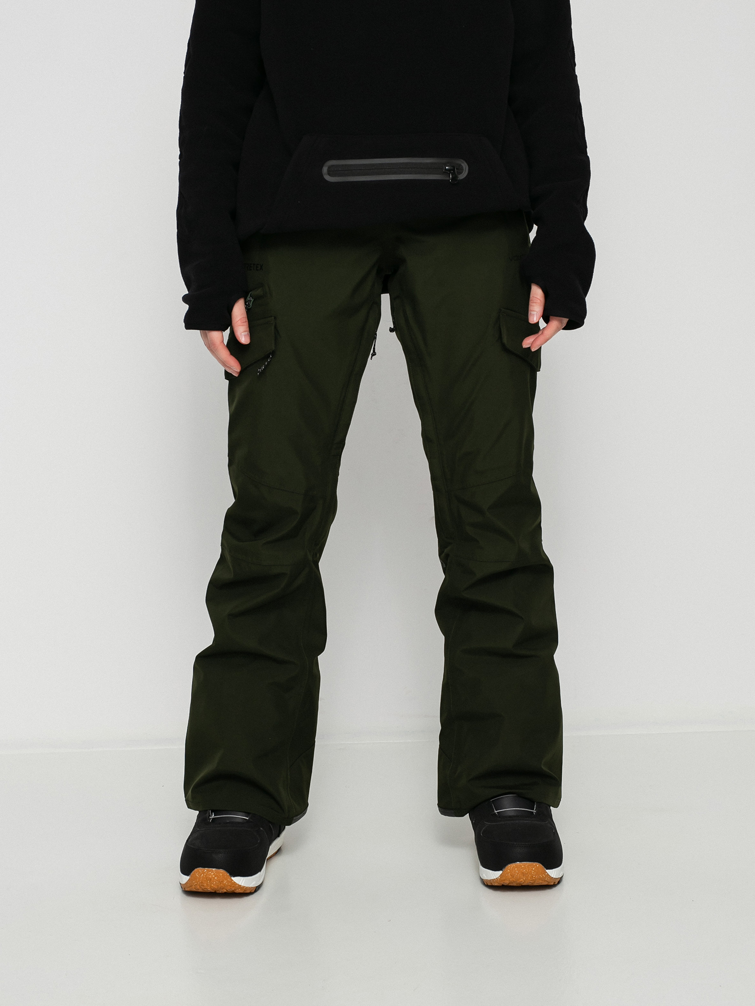 Damskie Spodnie snowboardowe Volcom Aston Gore Tex (black green)