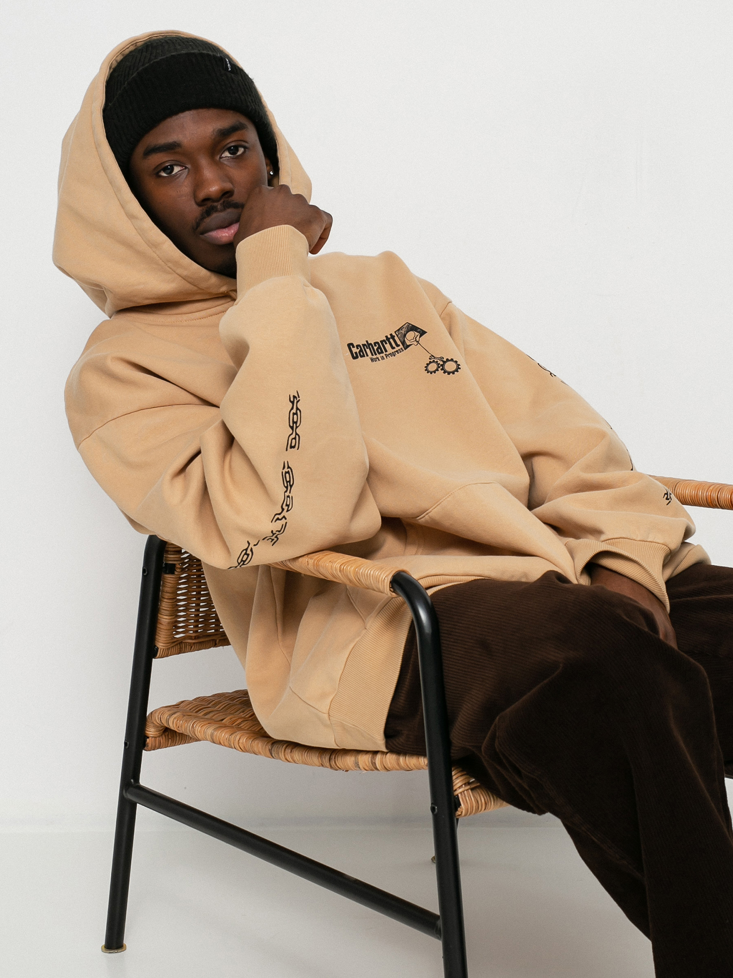 Bluza z kapturem Carhartt WIP Scramble HD (dusty h brown/black)