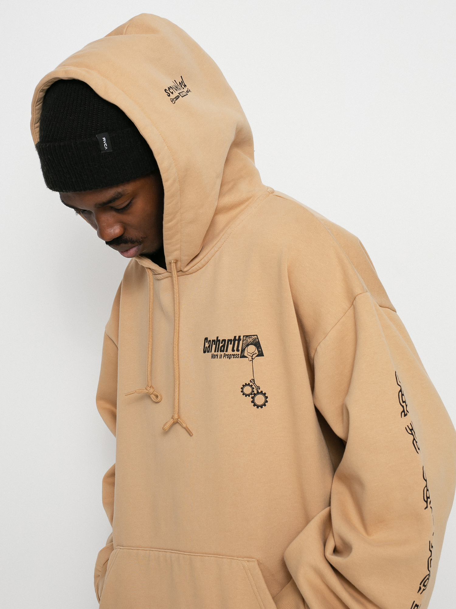 Bluza z kapturem Carhartt WIP Scramble HD (dusty h brown/black)