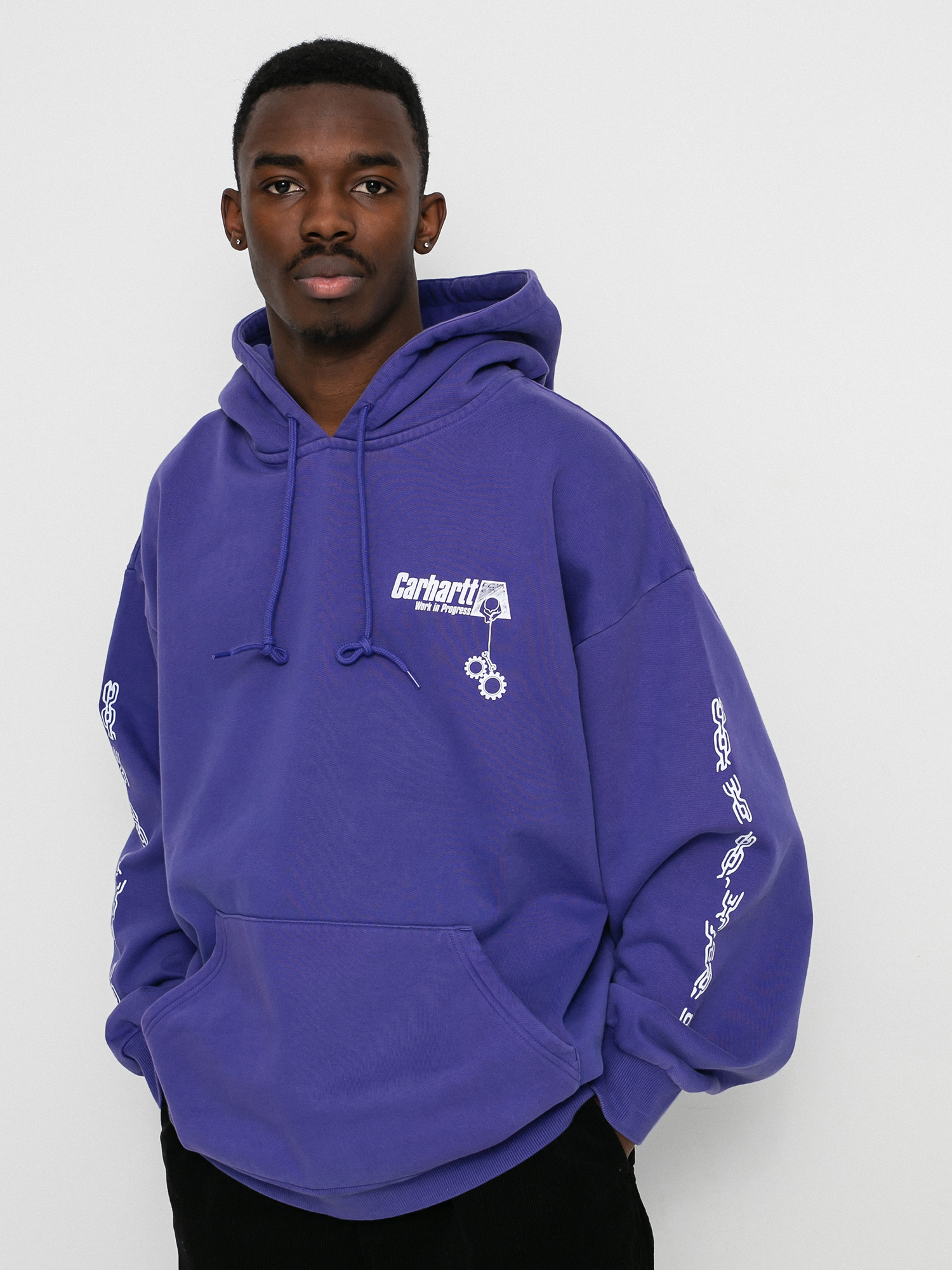 Bluza z kapturem Carhartt WIP Scramble HD (razzmic/white)