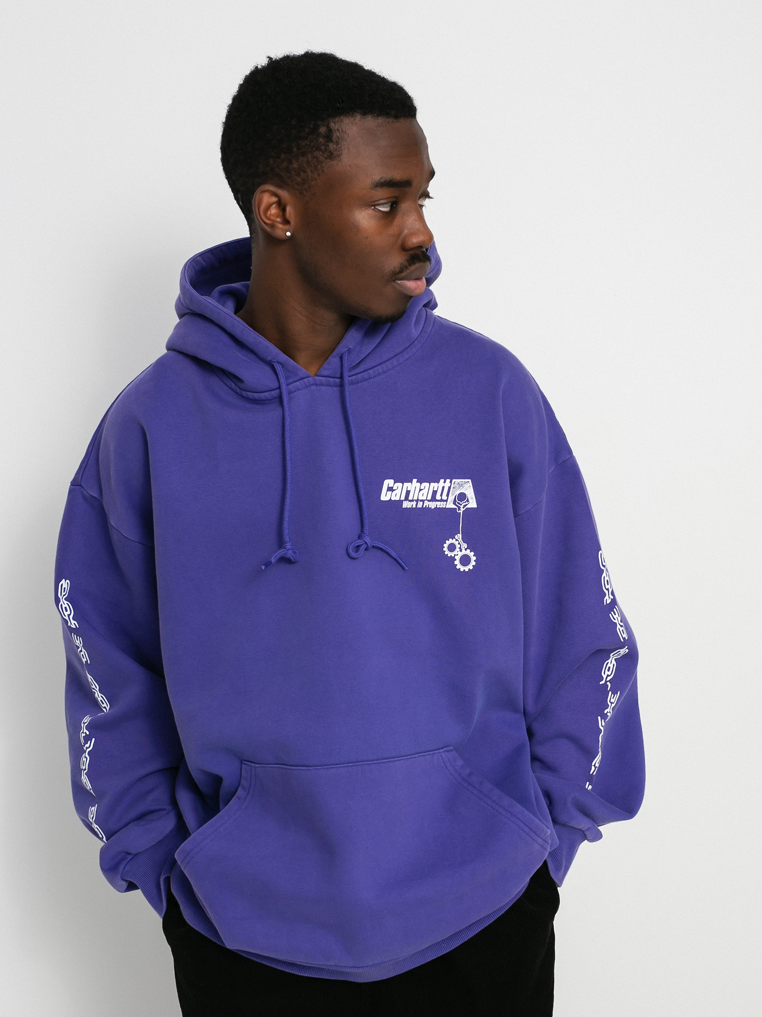 Bluza z kapturem Carhartt WIP Scramble HD (razzmic/white)