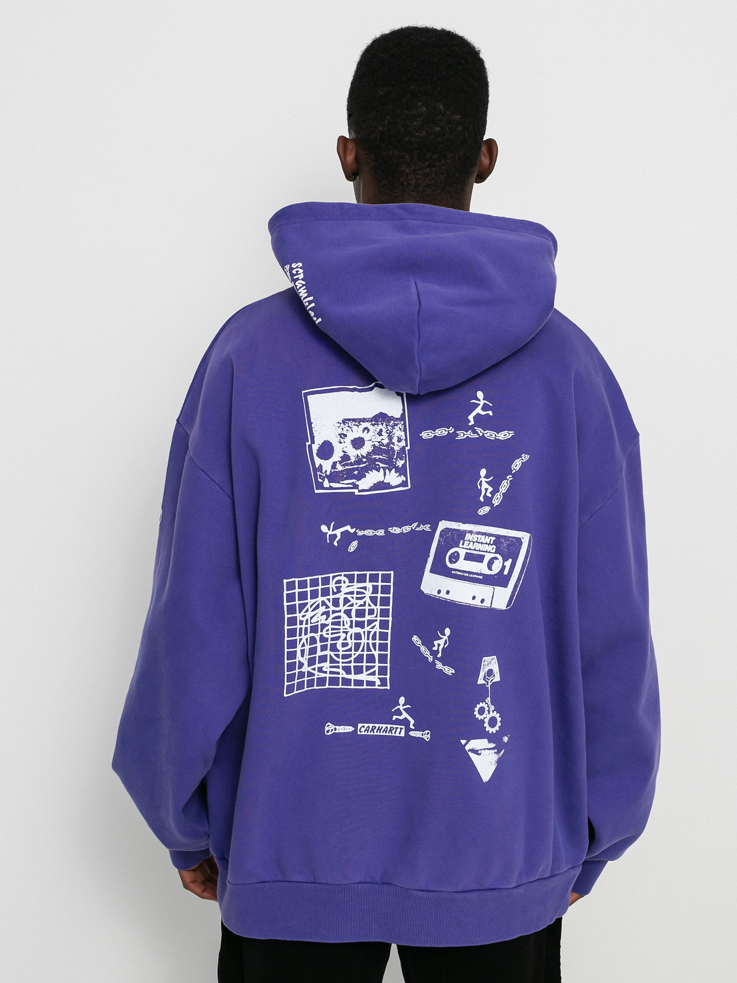 Bluza z kapturem Carhartt WIP Scramble HD (razzmic/white)