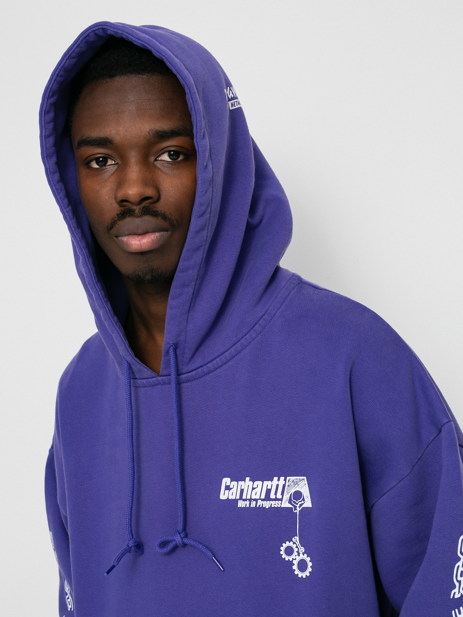 Bluza z kapturem Carhartt WIP Scramble HD (razzmic/white)