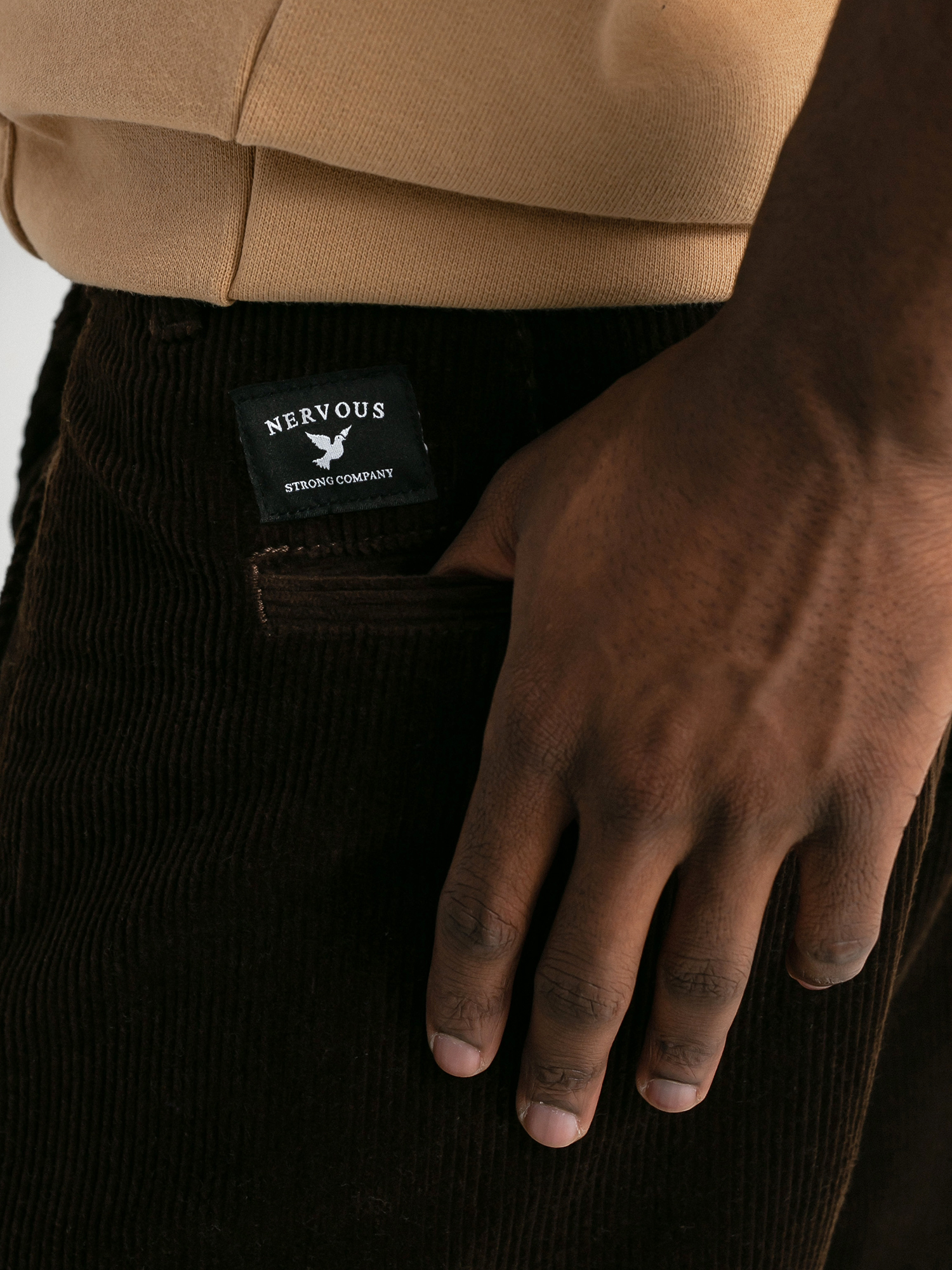 Spodnie Nervous Cord (dark brown)