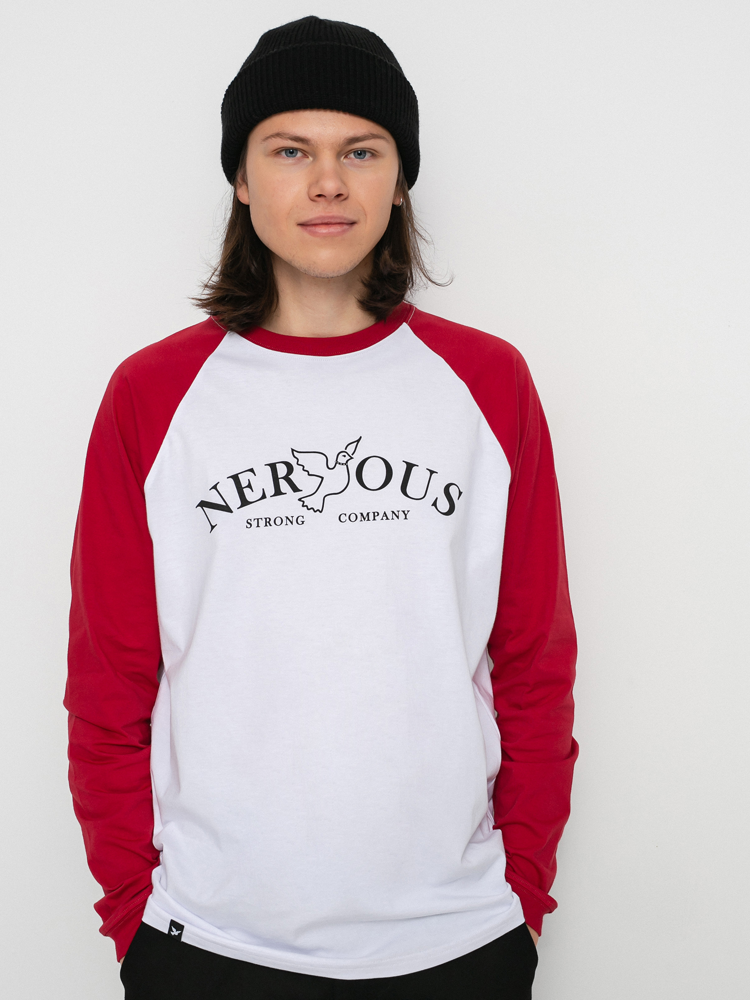 Longsleeve Nervous First Logo (red/white)