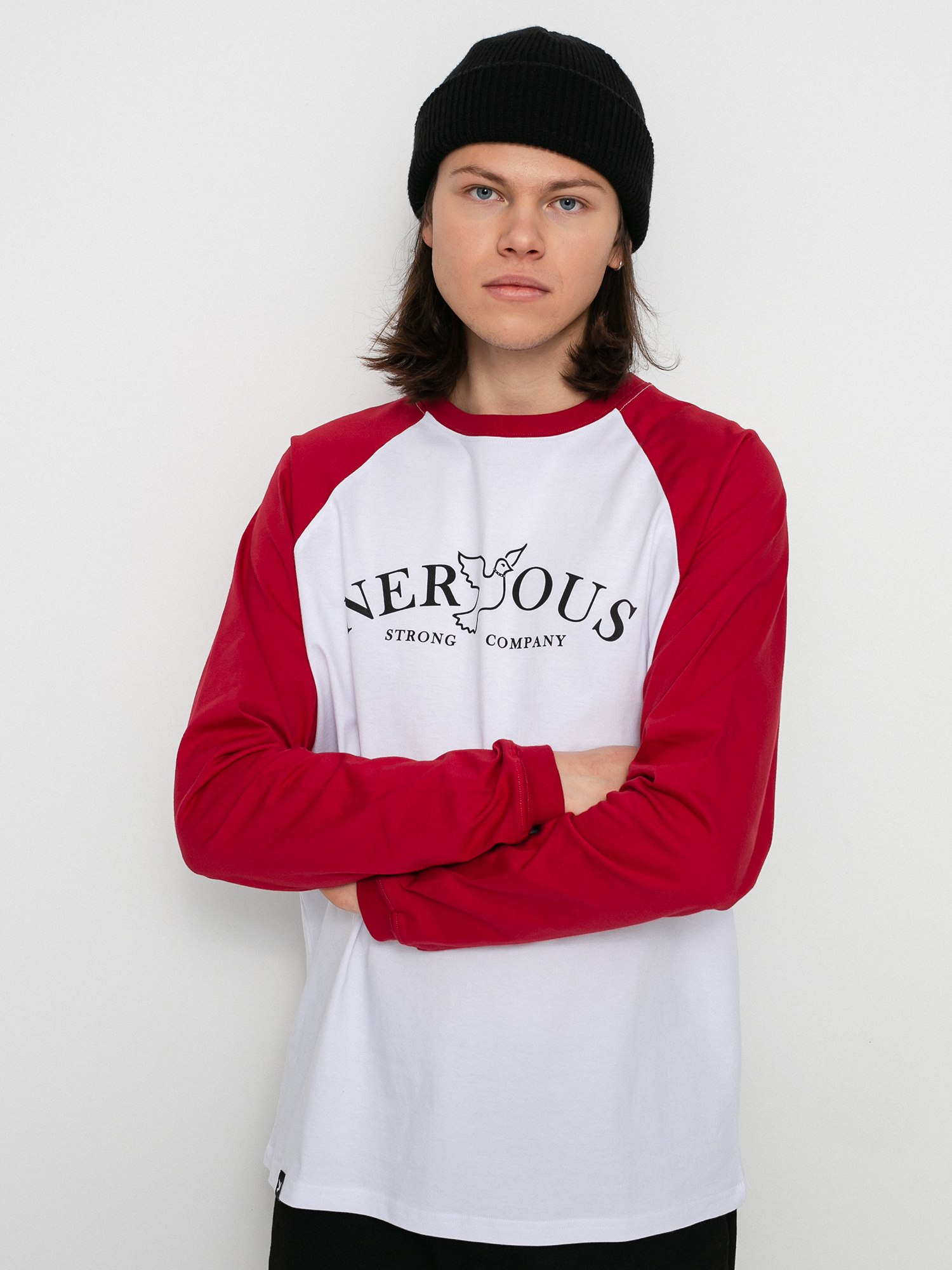 Longsleeve Nervous First Logo (red/white)
