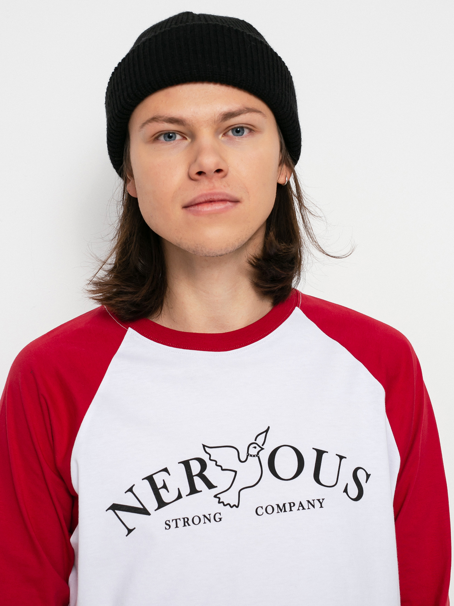 Longsleeve Nervous First Logo (red/white)