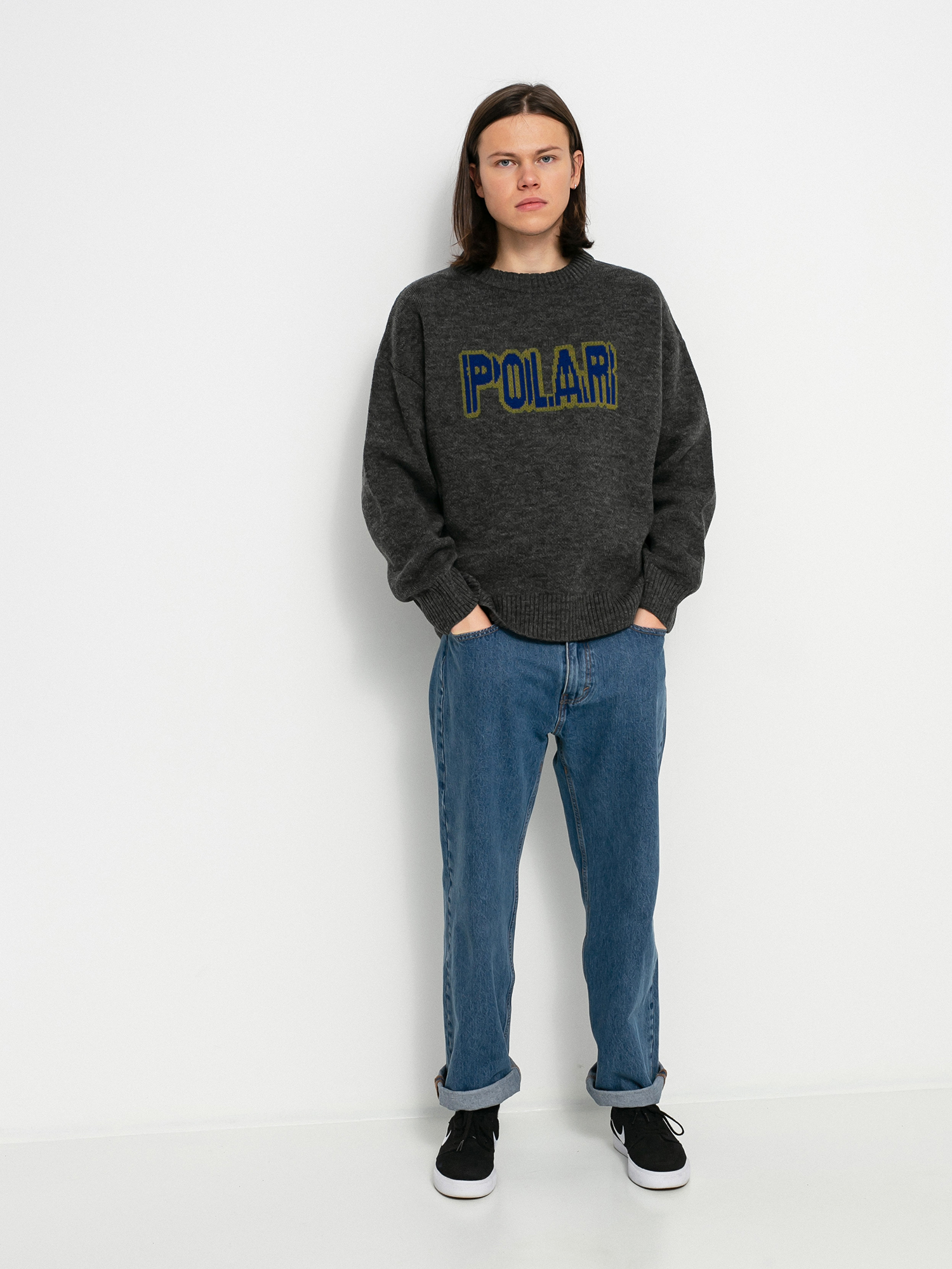 Sweter Polar Skate Earthquake Logo Knit (grey)