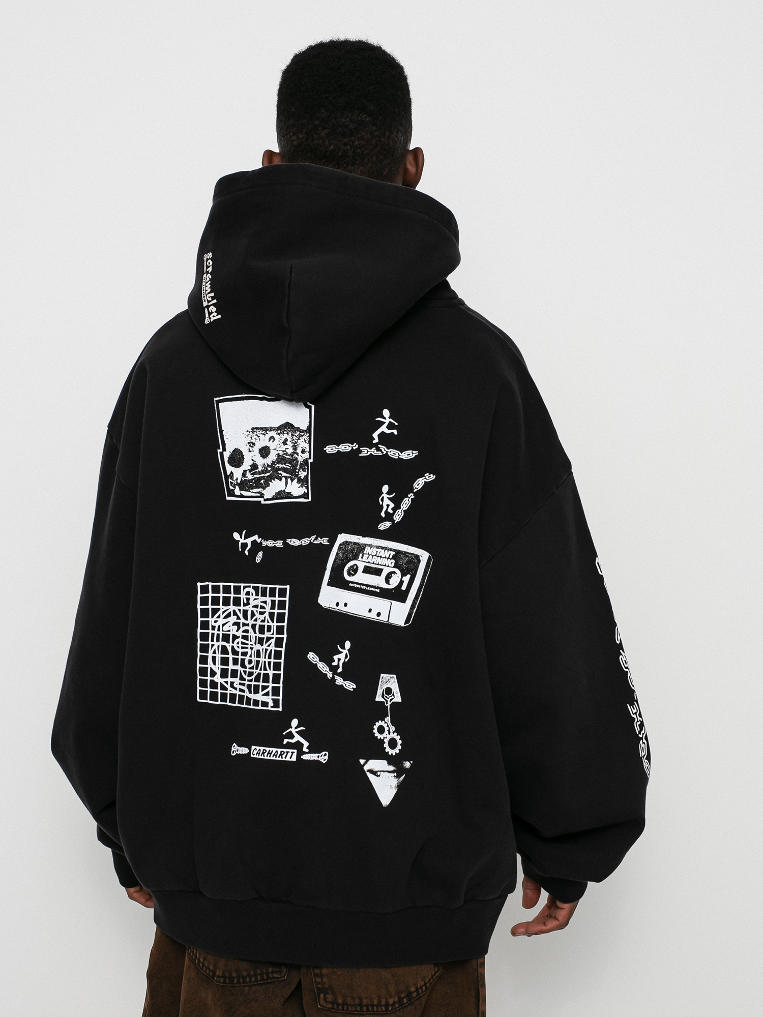 Bluza z kapturem Carhartt WIP Scramble HD (black/white)