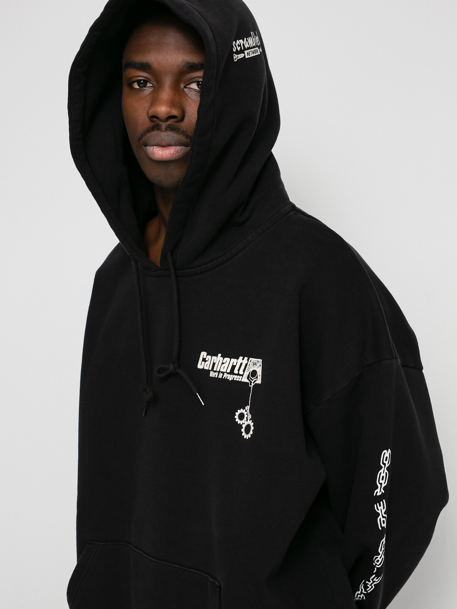 Bluza z kapturem Carhartt WIP Scramble HD (black/white)