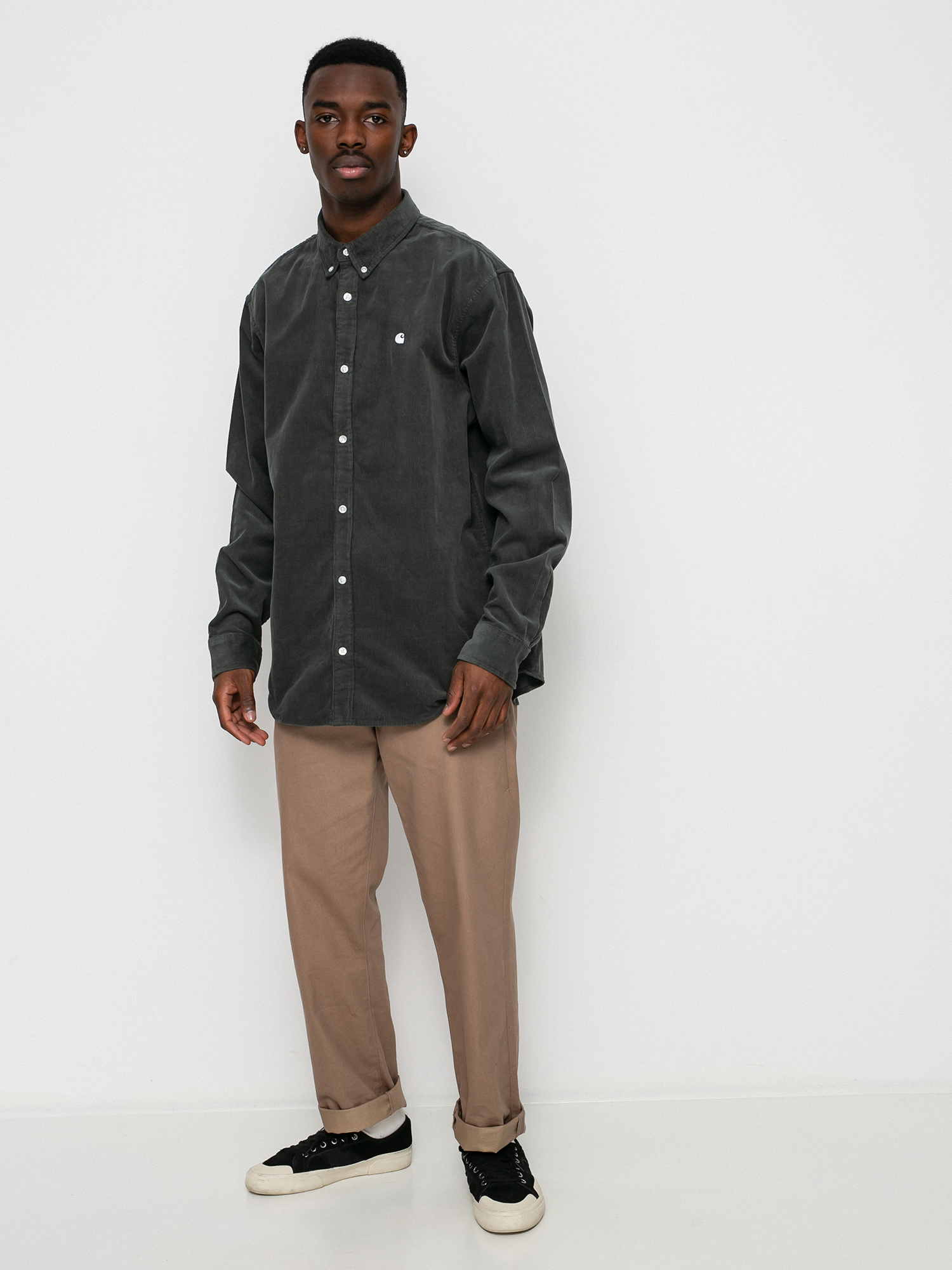 Koszula Carhartt WIP Madison Fine Cord (hemlock green/white)