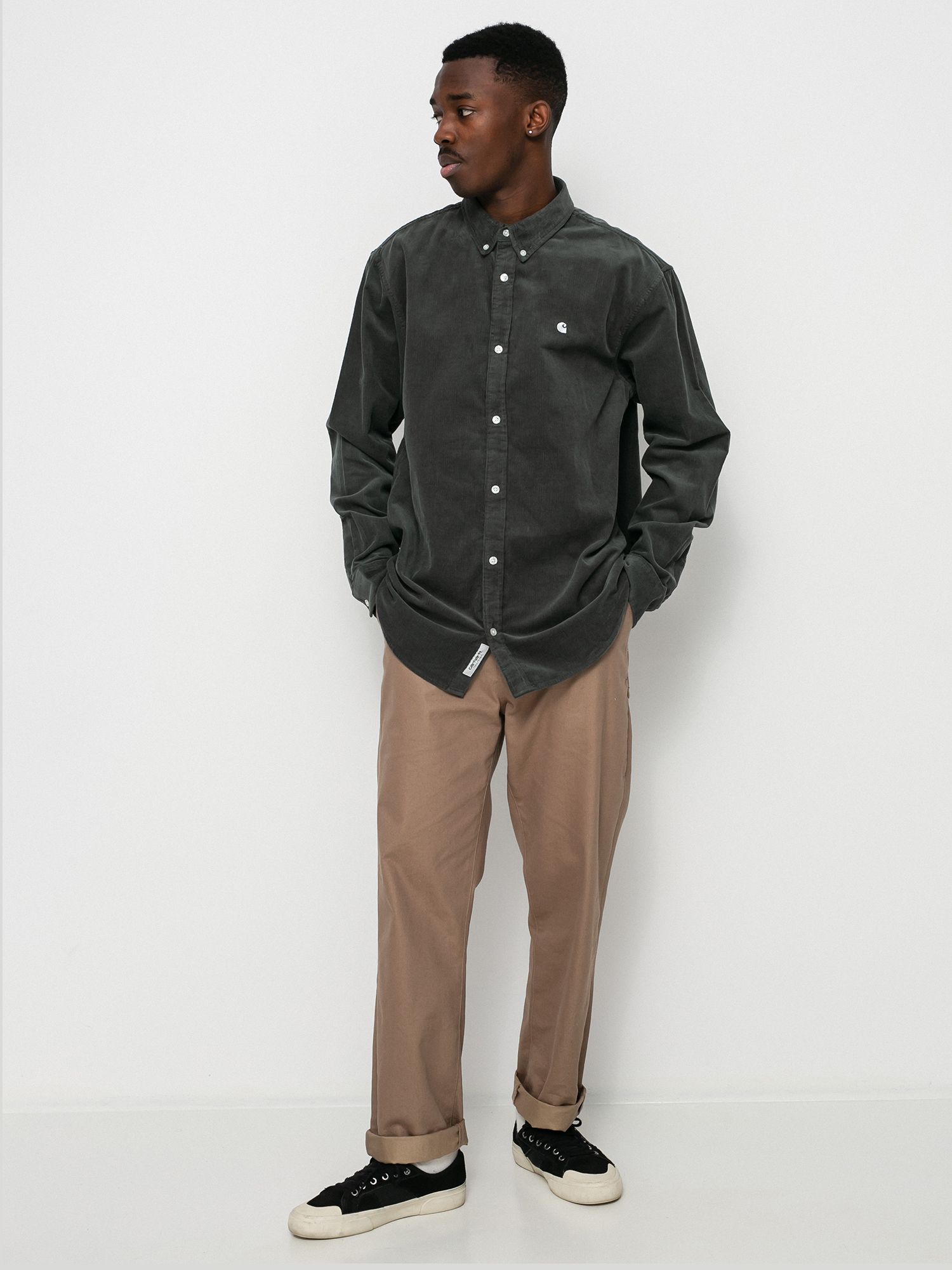Koszula Carhartt WIP Madison Fine Cord (hemlock green/white)