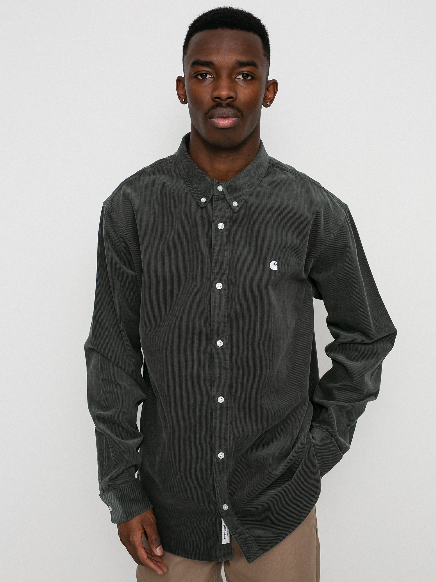 Koszula Carhartt WIP Madison Fine Cord (hemlock green/white)