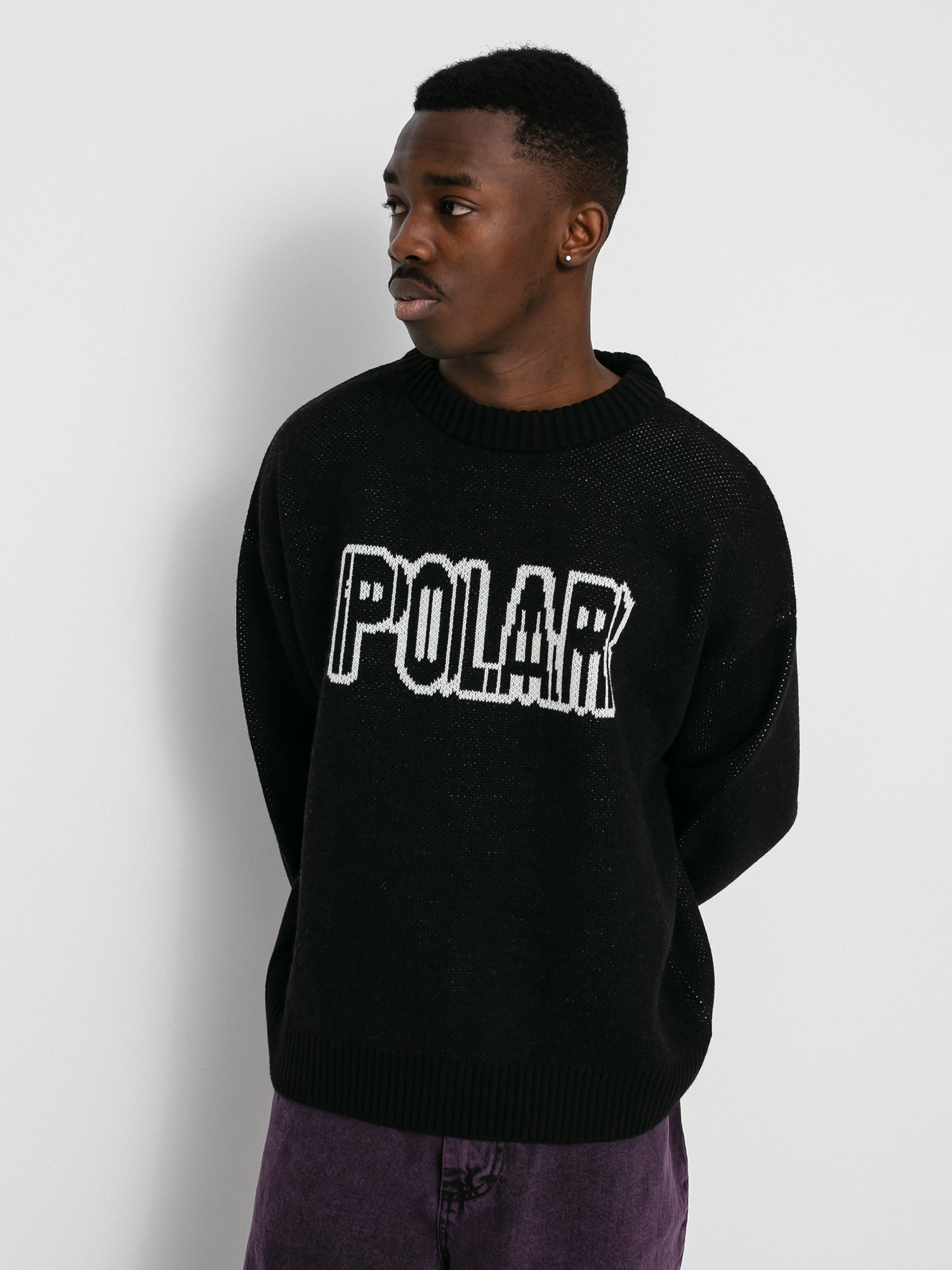 Sweter Polar Skate Earthquake Logo Knit (black)