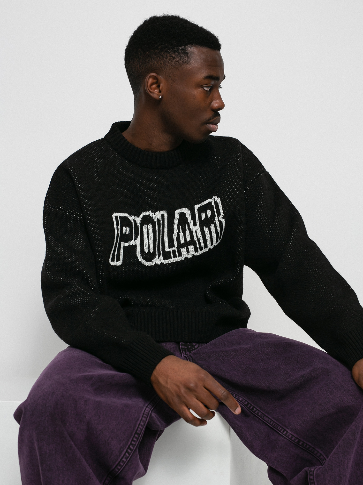 Sweter Polar Skate Earthquake Logo Knit (black)