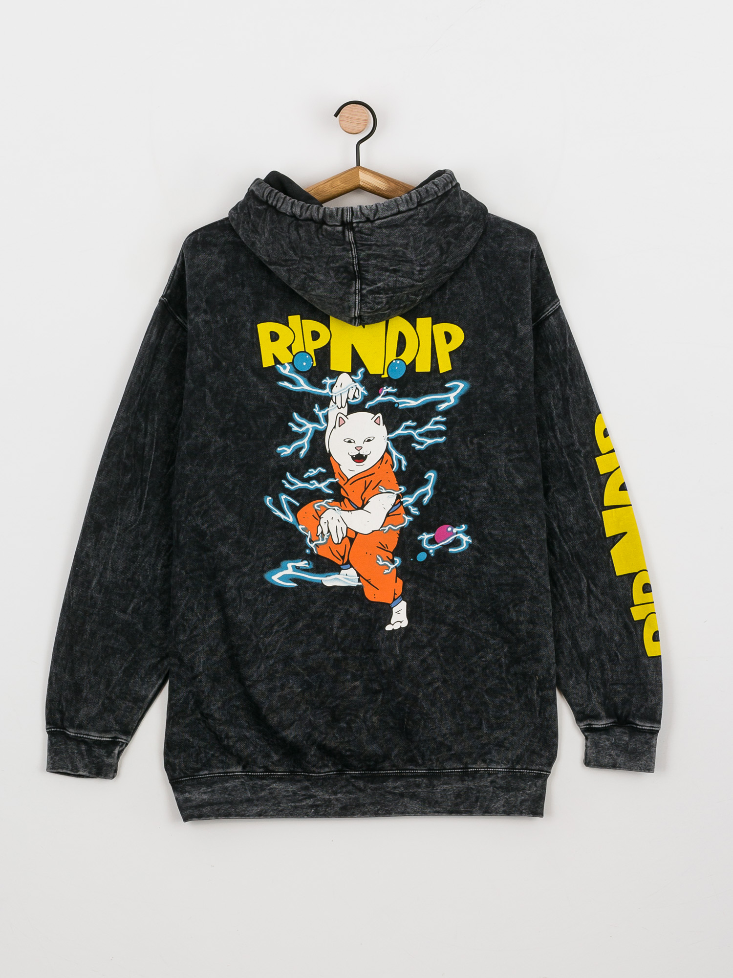 Bluza z kapturem RipNDip Super Sanerm HD (black mineral wash)