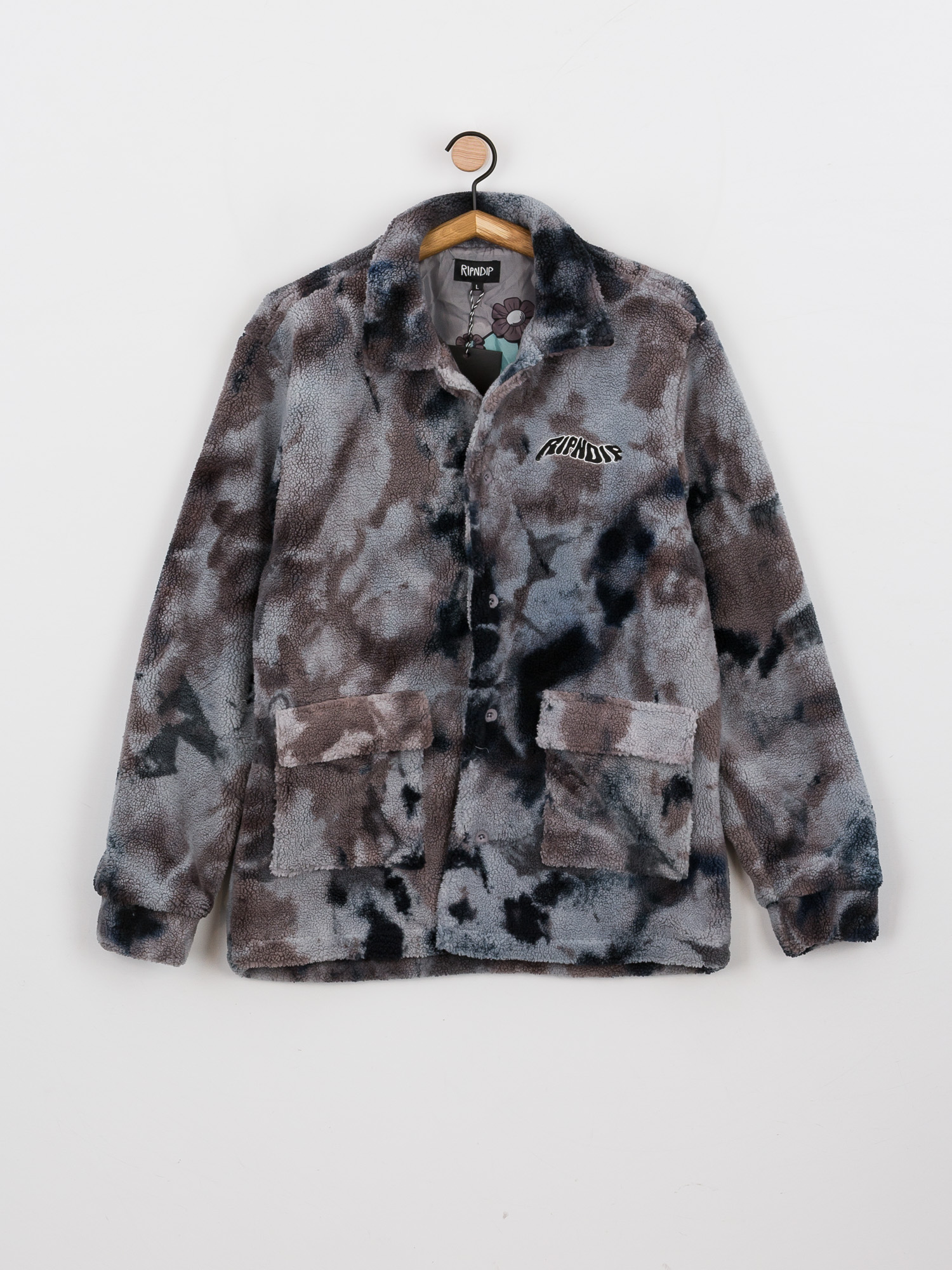 Kurtka RipNDip Warped Tie Dye Sherpa (navy/mauve tie dye)