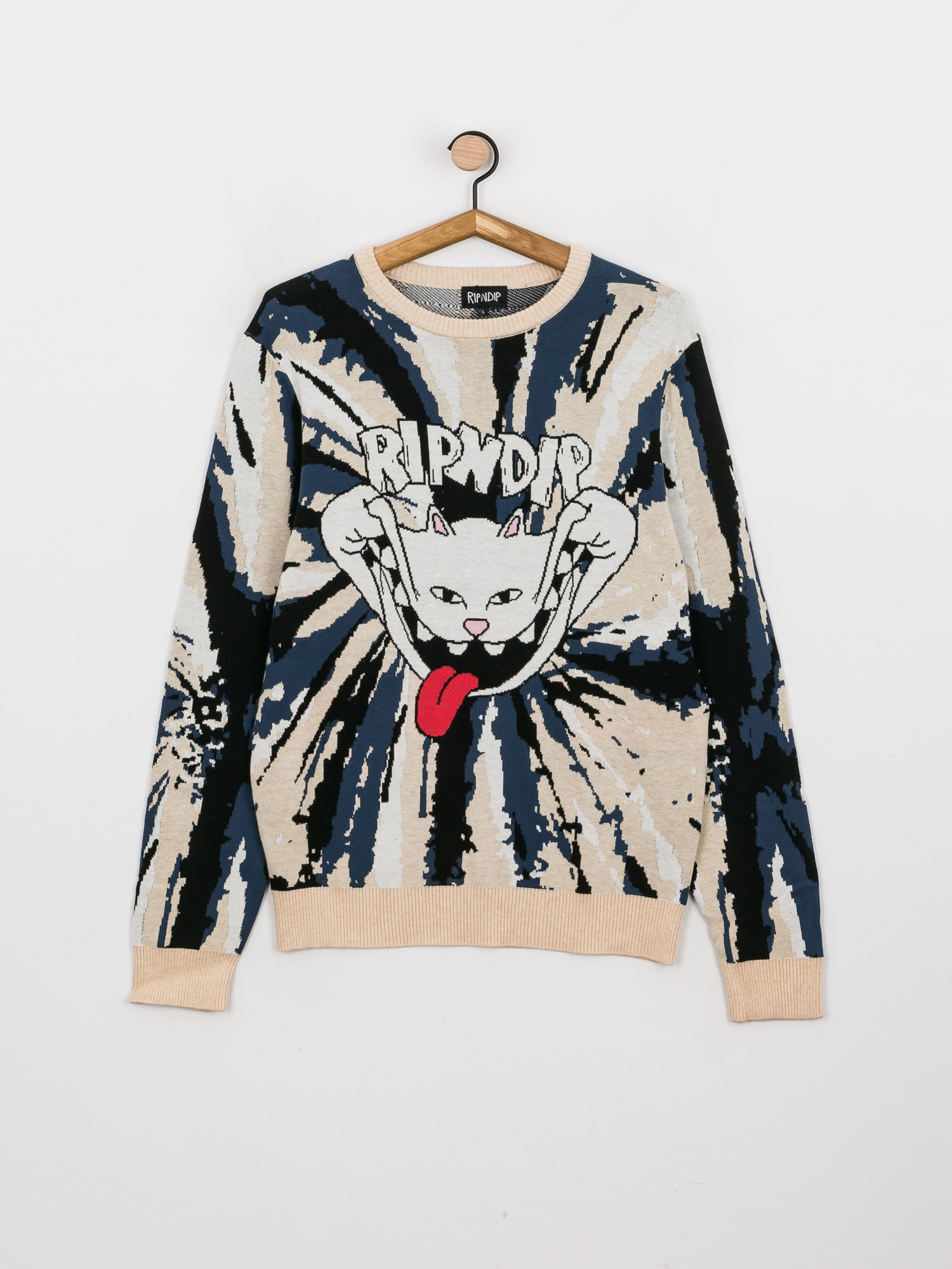 Sweter RipNDip Big Smile Knit (cream/navy)