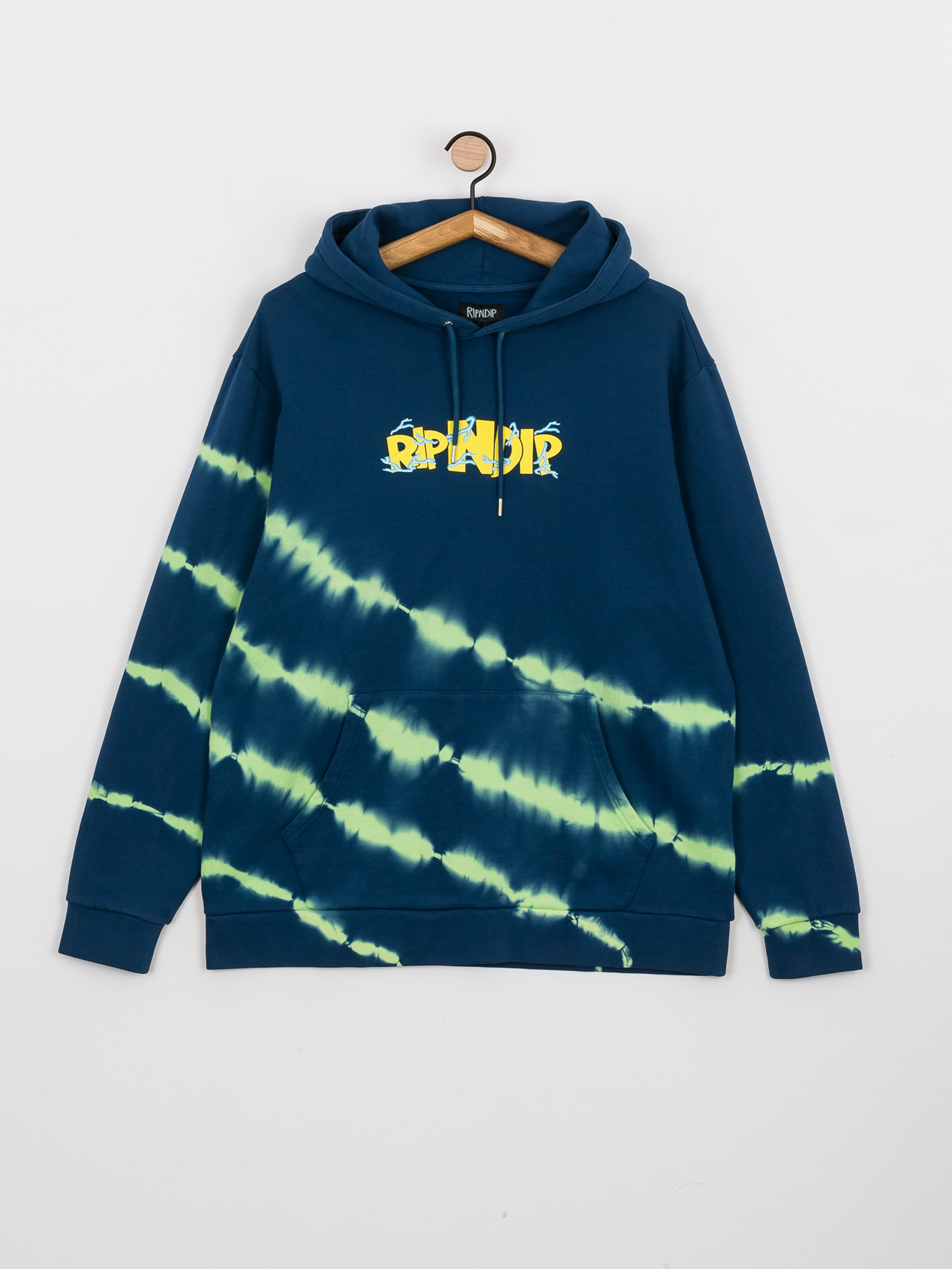 Bluza z kapturem RipNDip Super Sanerm HD (navy/neon green dye)