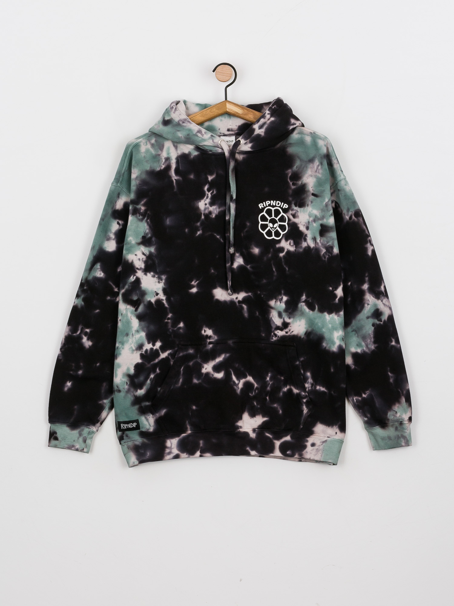 Bluza z kapturem RipNDip Get A Grip HD (black/sage tie dye)