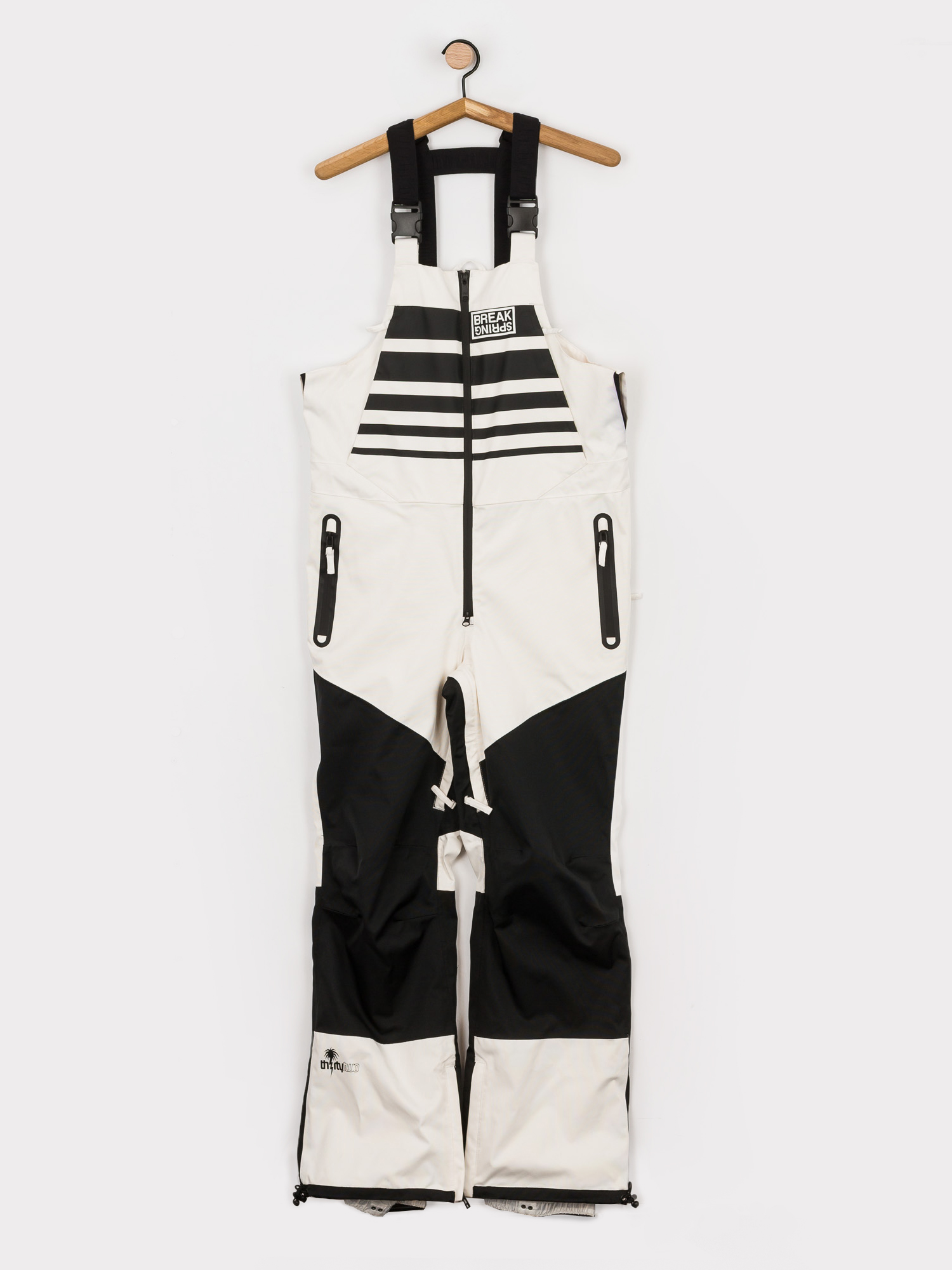 Męskie Spodnie snowboardowe ThirtyTwo Spring Break Bib (white/black)