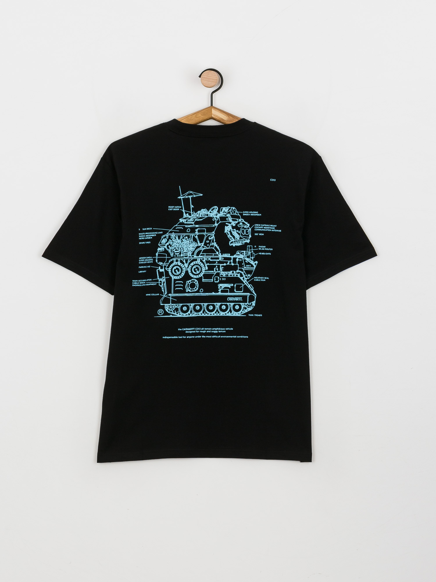 T-shirt Carhartt WIP Blueprint (black/light blue)
