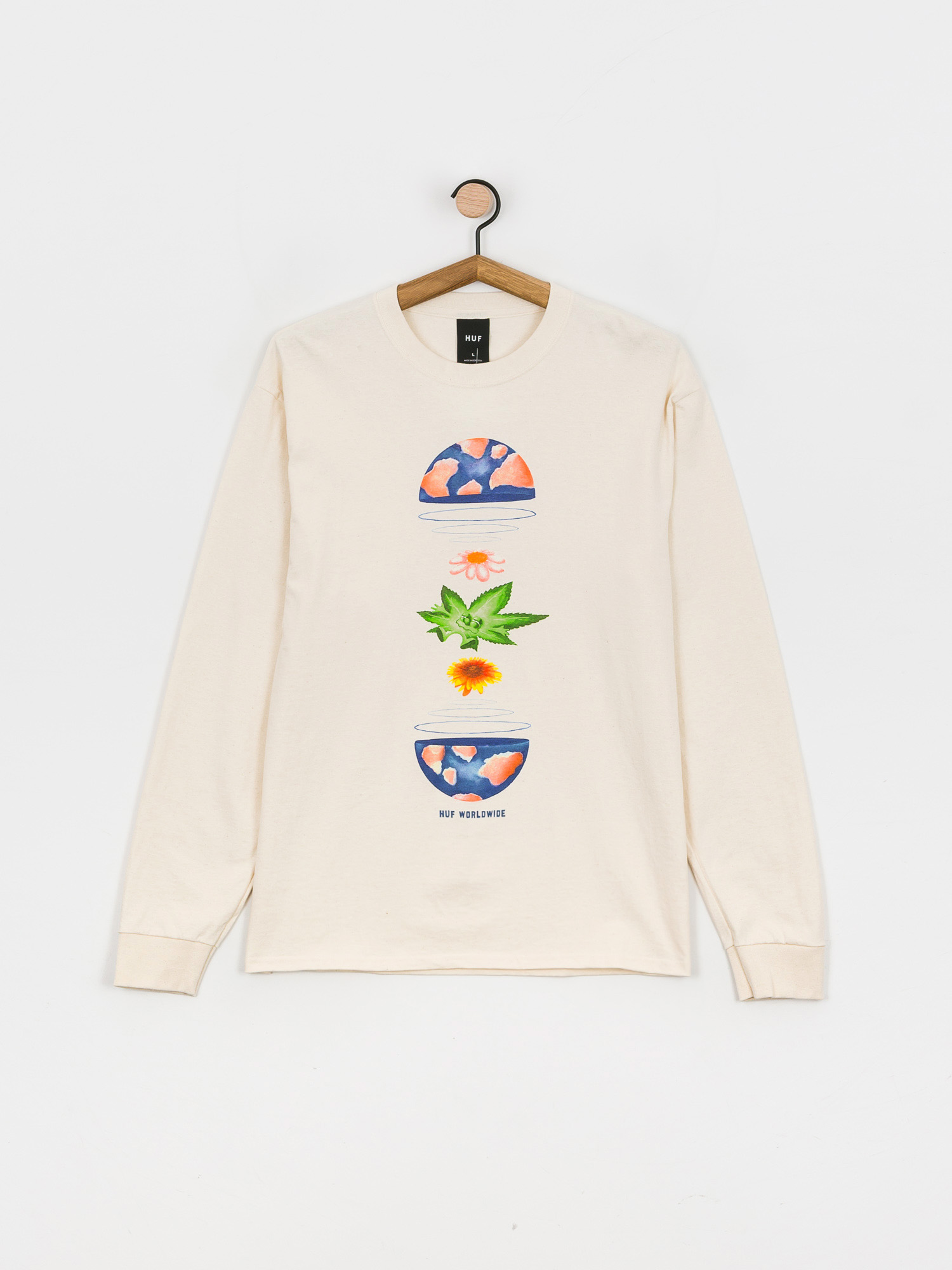 Longsleeve HUF We Are The World (natural)