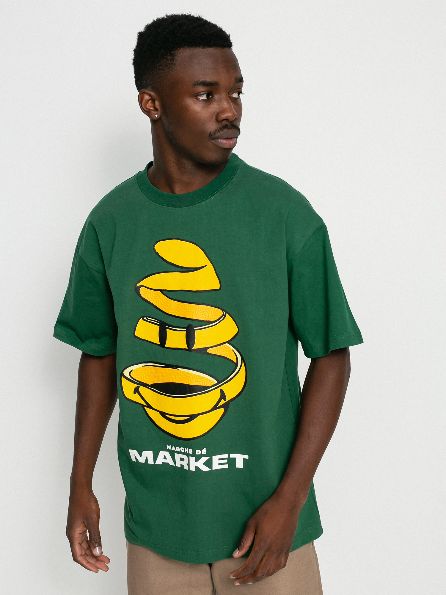 T-shirt Chinatown Market Smiley Marche De Market (forest green)