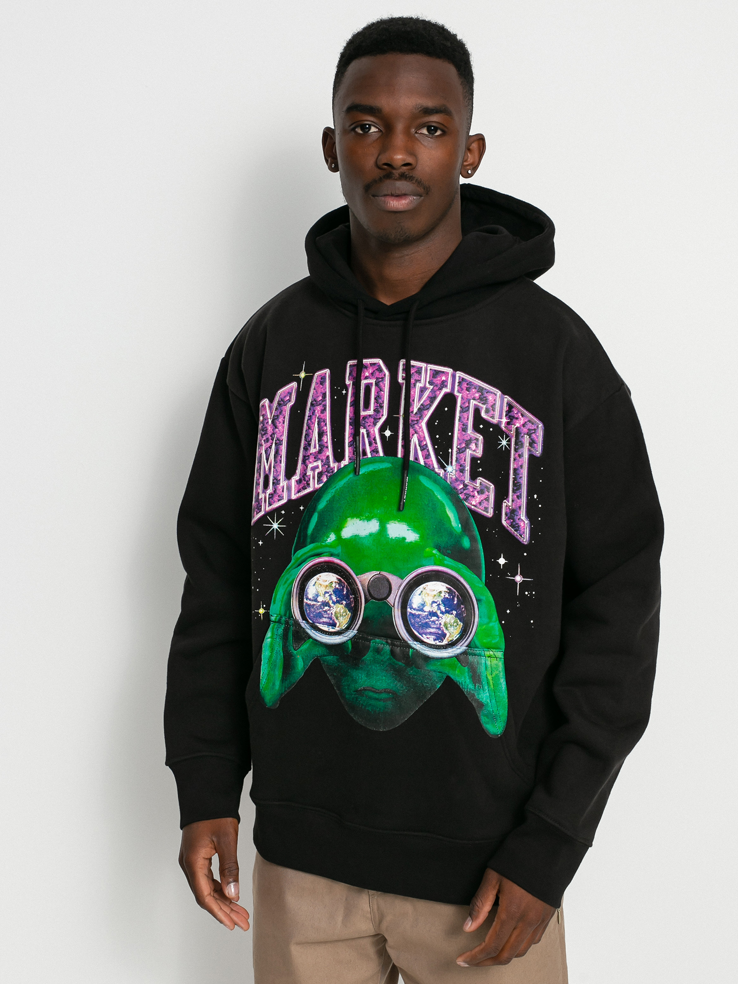 Bluza z kapturem Chinatown Market Alien Sightseeing HD (black)