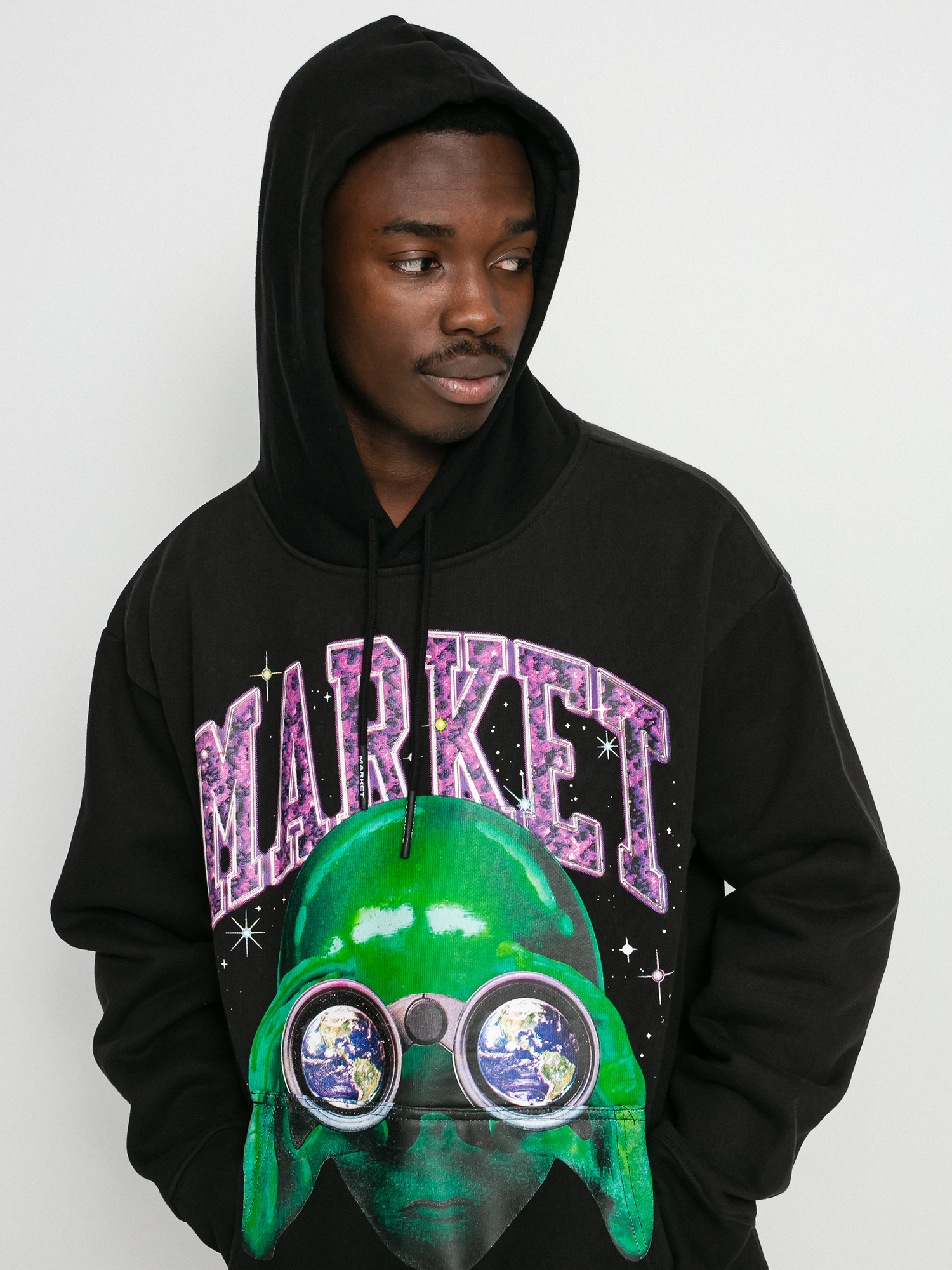 Bluza z kapturem Chinatown Market Alien Sightseeing HD (black)