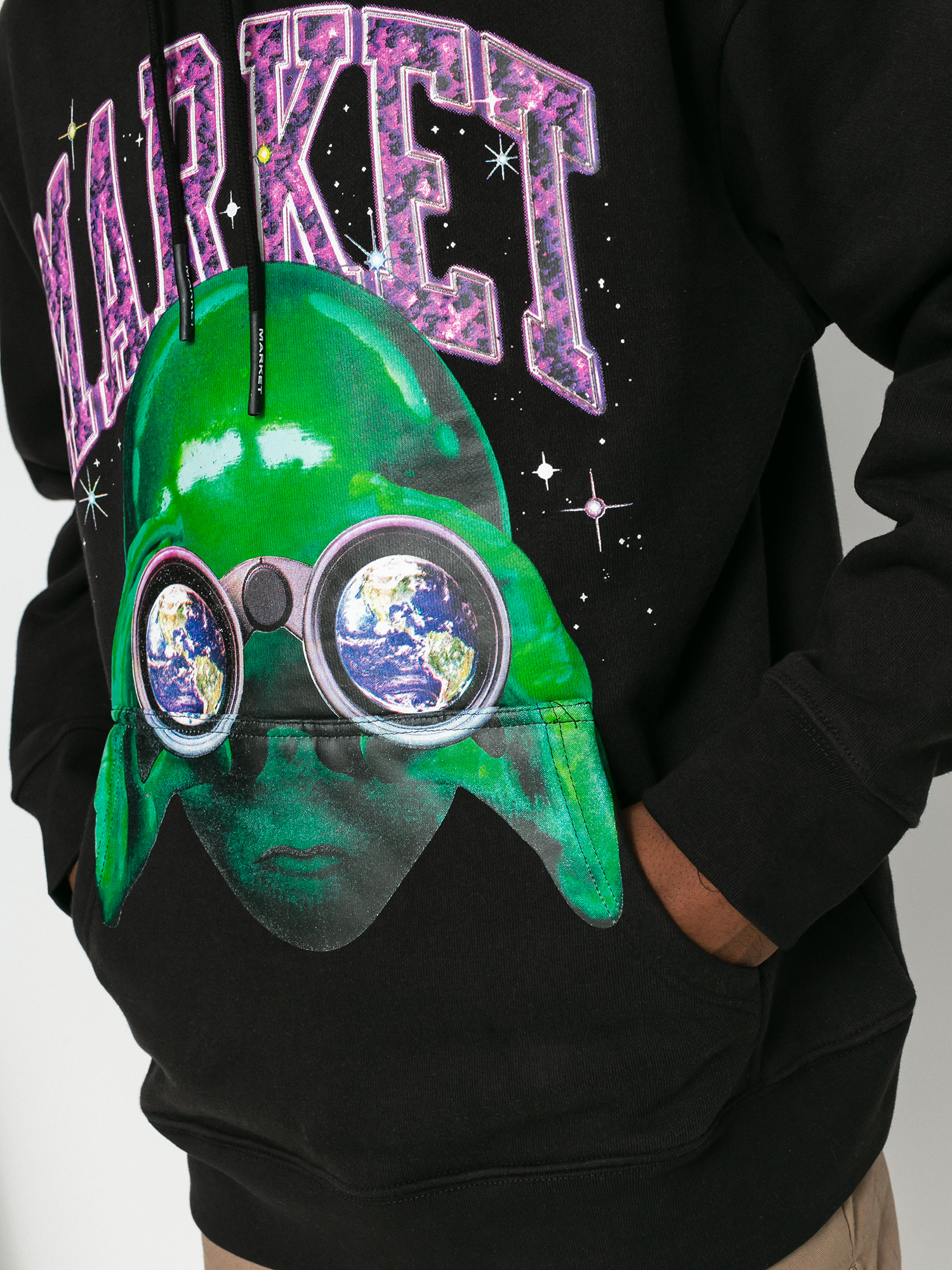 Bluza z kapturem Chinatown Market Alien Sightseeing HD (black)