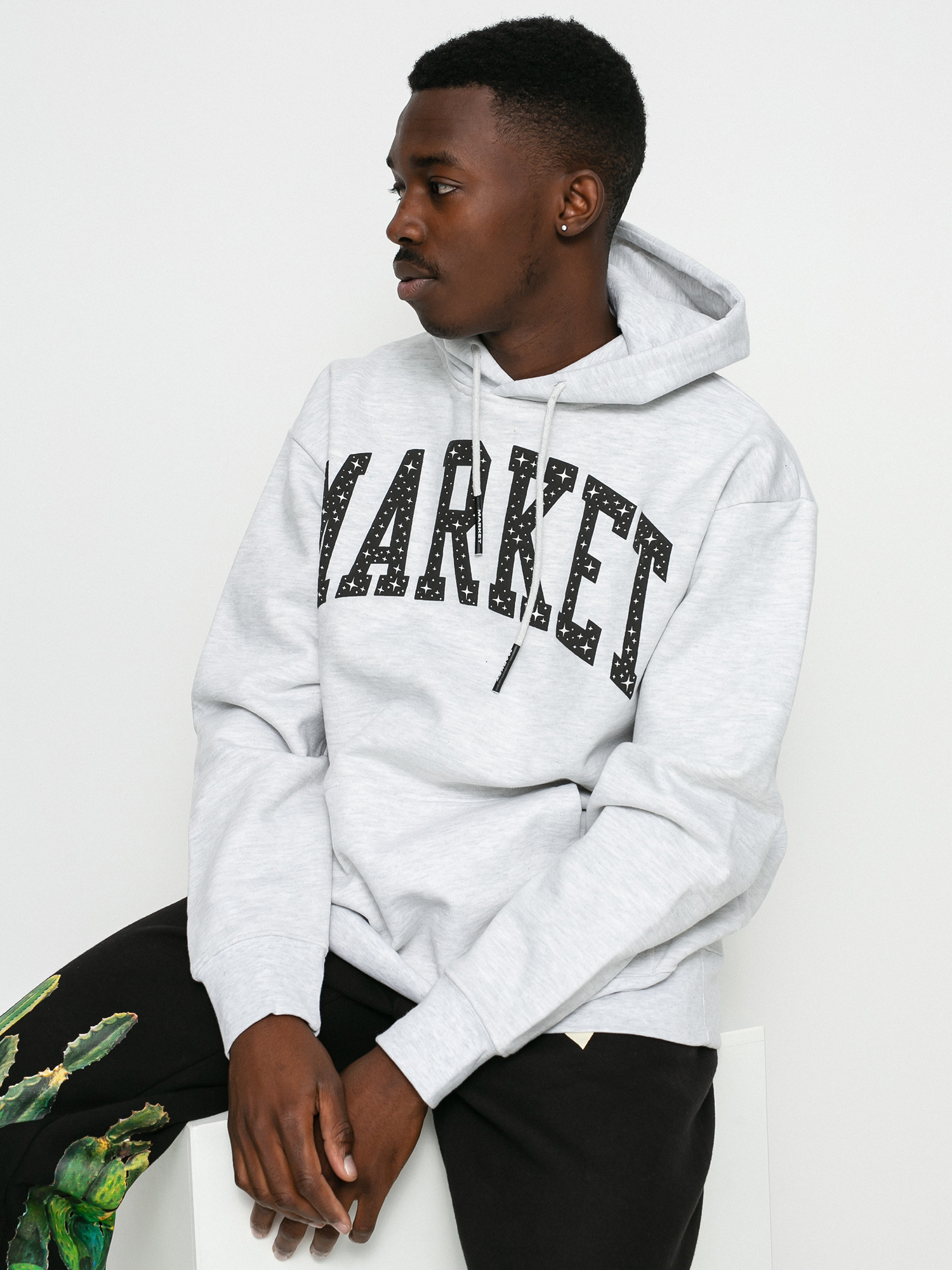 Bluza z kapturem Chinatown Market Arc Puff HD (ash)