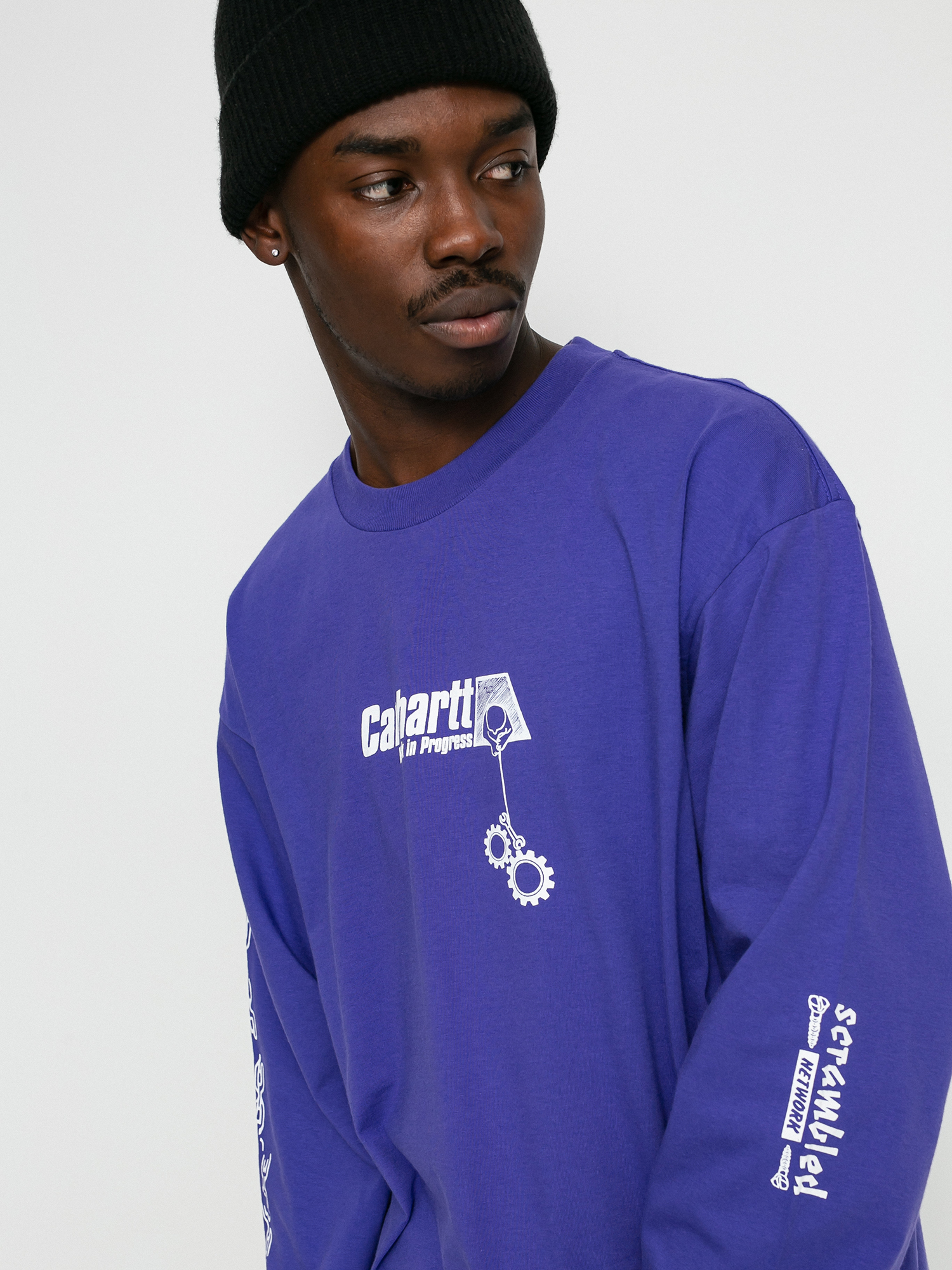 Longsleeve Carhartt WIP Scramble (razzmic/white)