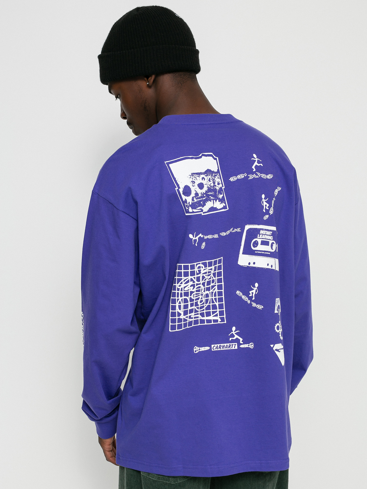 Longsleeve Carhartt WIP Scramble (razzmic/white)