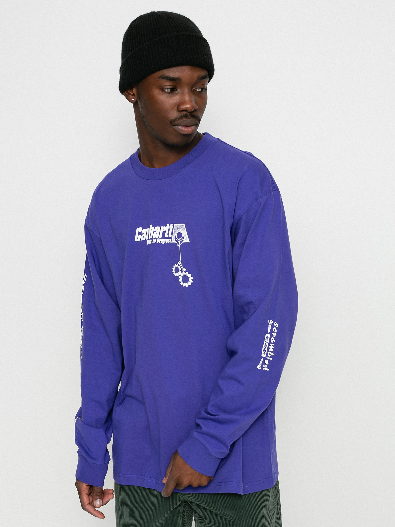Longsleeve Carhartt WIP Scramble (razzmic/white)