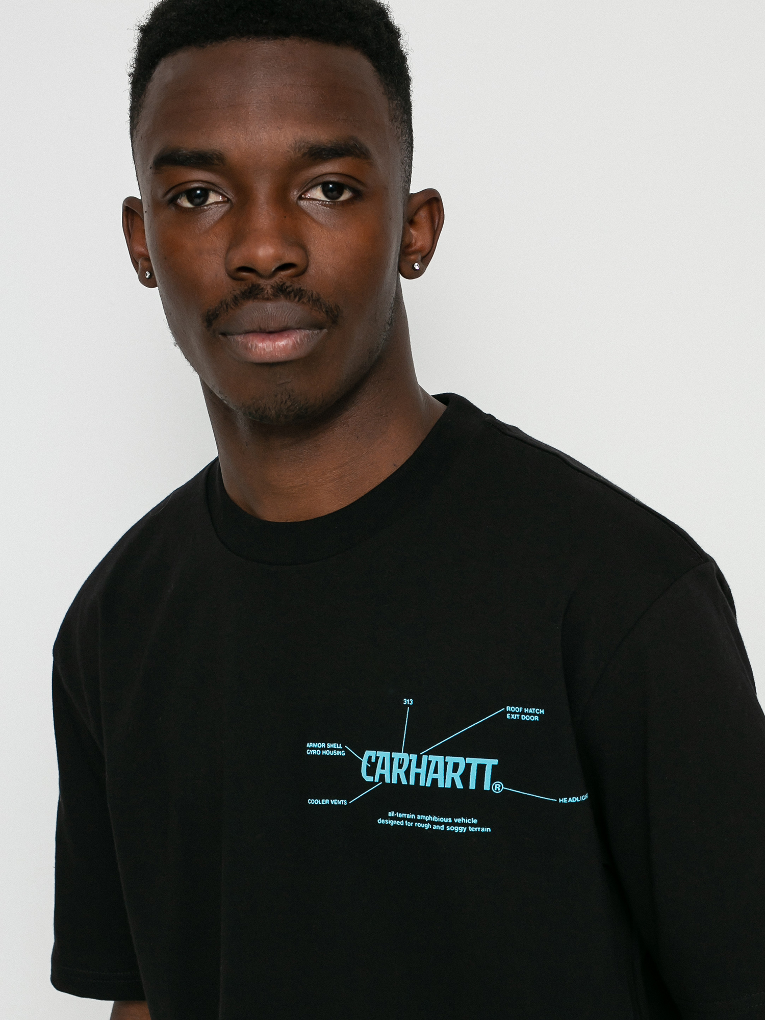 T-shirt Carhartt WIP Blueprint (black/light blue)
